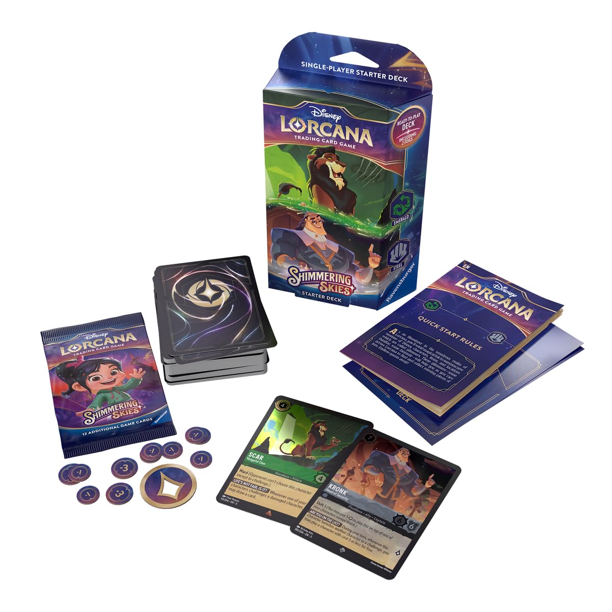 Ravensburger Disney Lorcana Trading Card Game Starter Deck - Ages 8+ | 60 Cards + Booster Pack 1