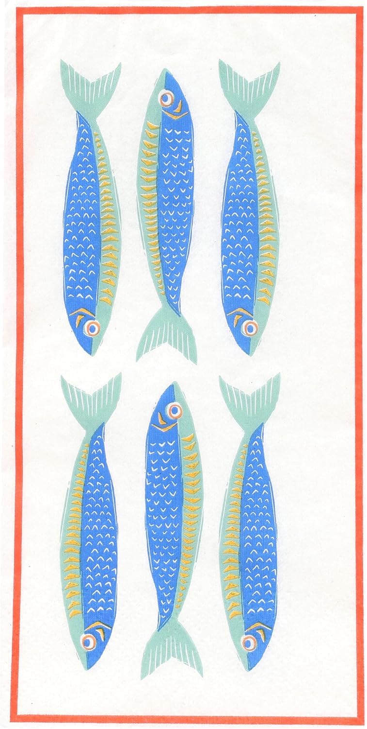 Talking Tables Premium Fish Themed Napkins - 16 Pack, 40cm x 40cm | FSC Recycled Paper 6