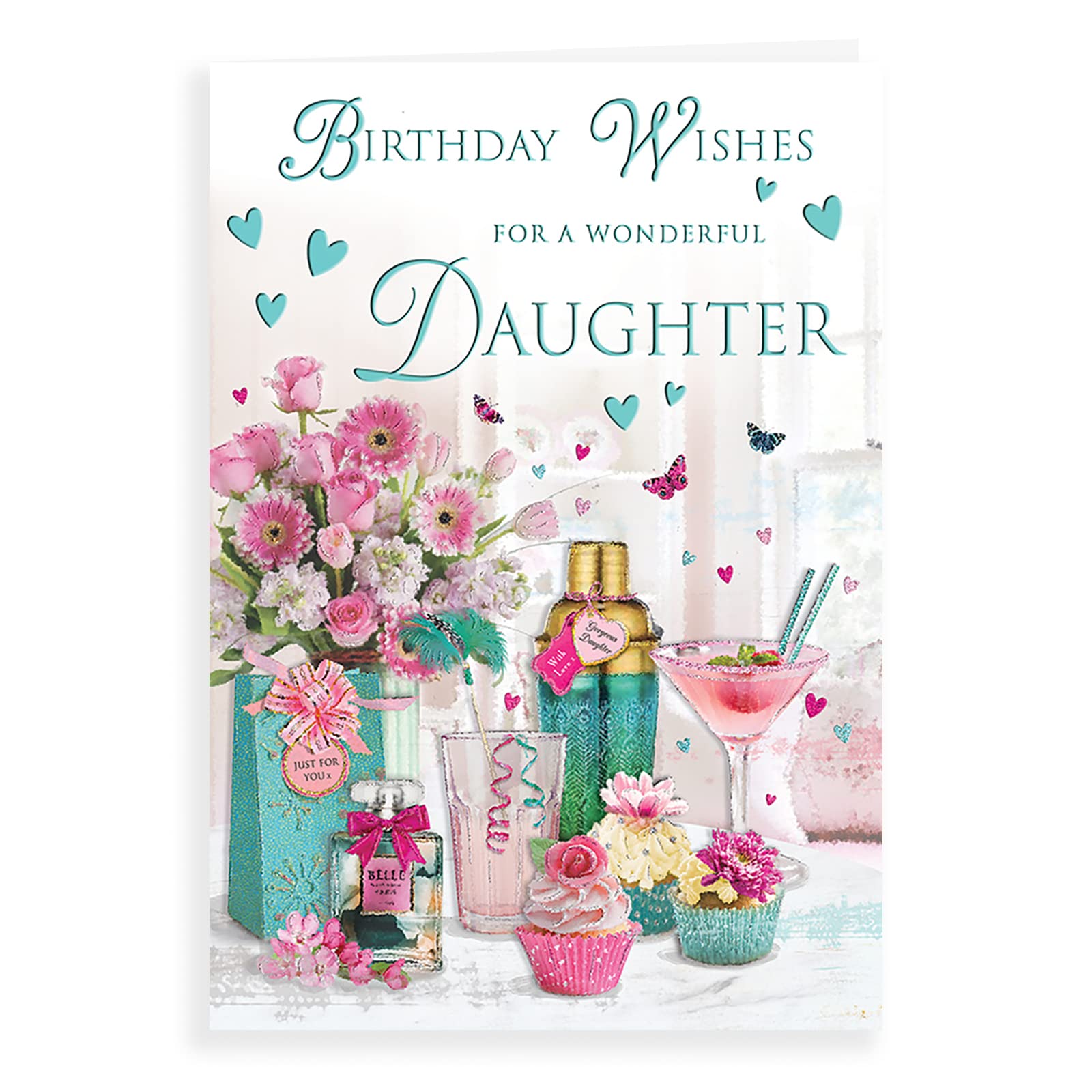 Piccadilly Greetings Regal Publishing Birthday Card for Daughter | 9 x 6 Inches | Teal