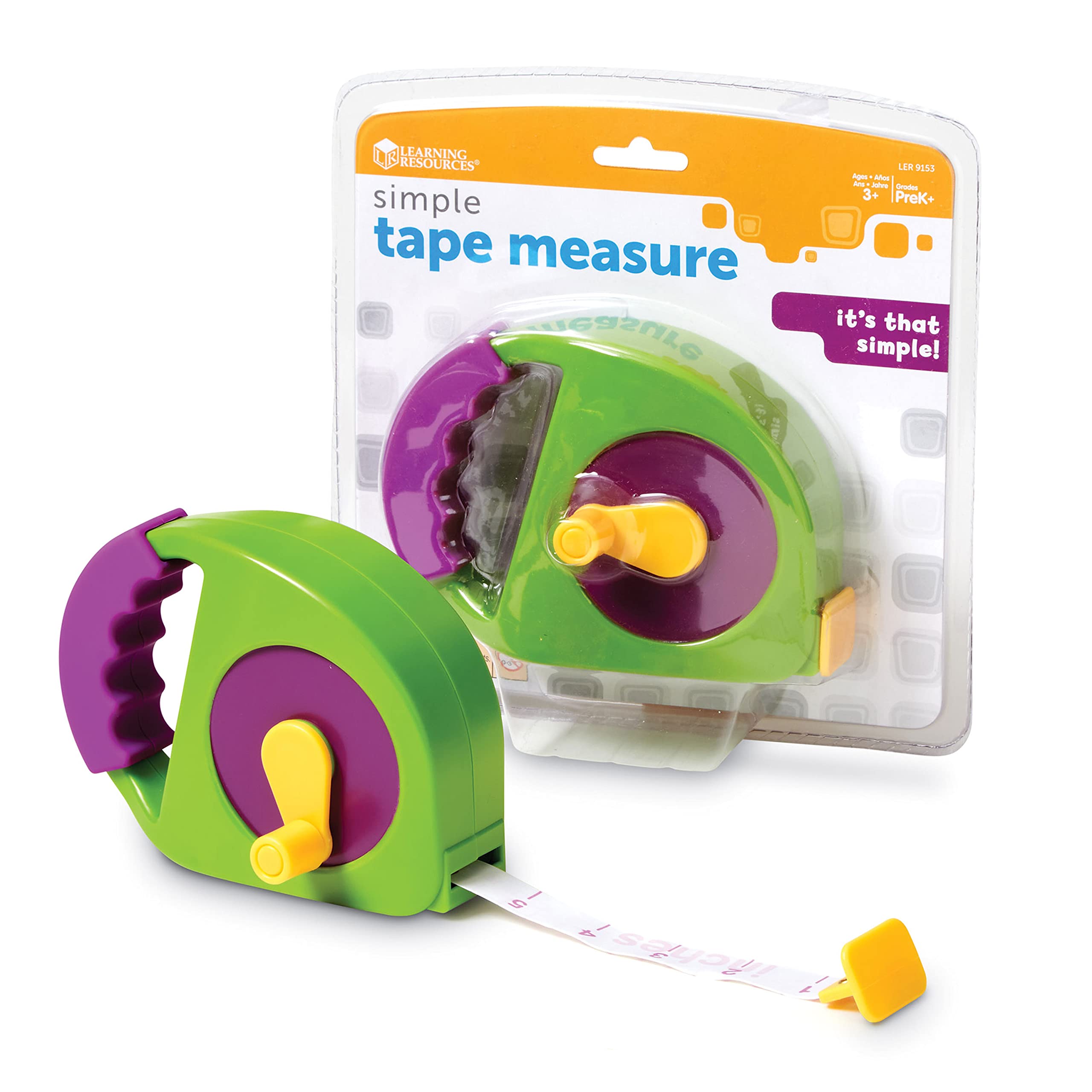 Learning Resources Simple Tape Measure - Supports Early Maths & STEM | Measures 1.2m (4ft) | Ages 3+