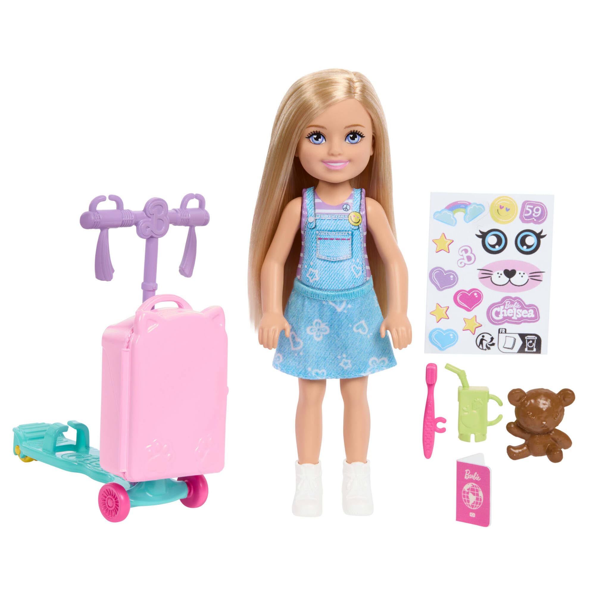 Barbie Club Chelsea Limitless Adventure Doll with Rolling Scooter-Suitcase | Ages 3+