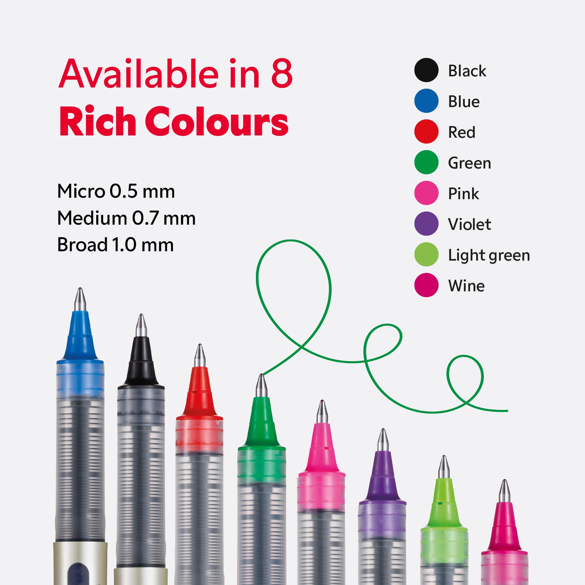 uni-ball Eye Rollerball Pens - Blue Ink, 0.7mm Fine Tip, Pack of 5 | Fade Resistant Super Ink 3
