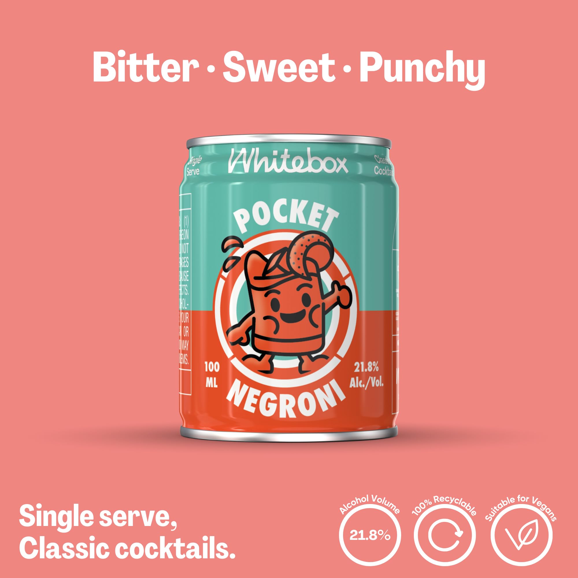 WHITEBOX COCKTAILS Single Serve Classic Pocket Negroni - 21.8% ABV | 100ml 2