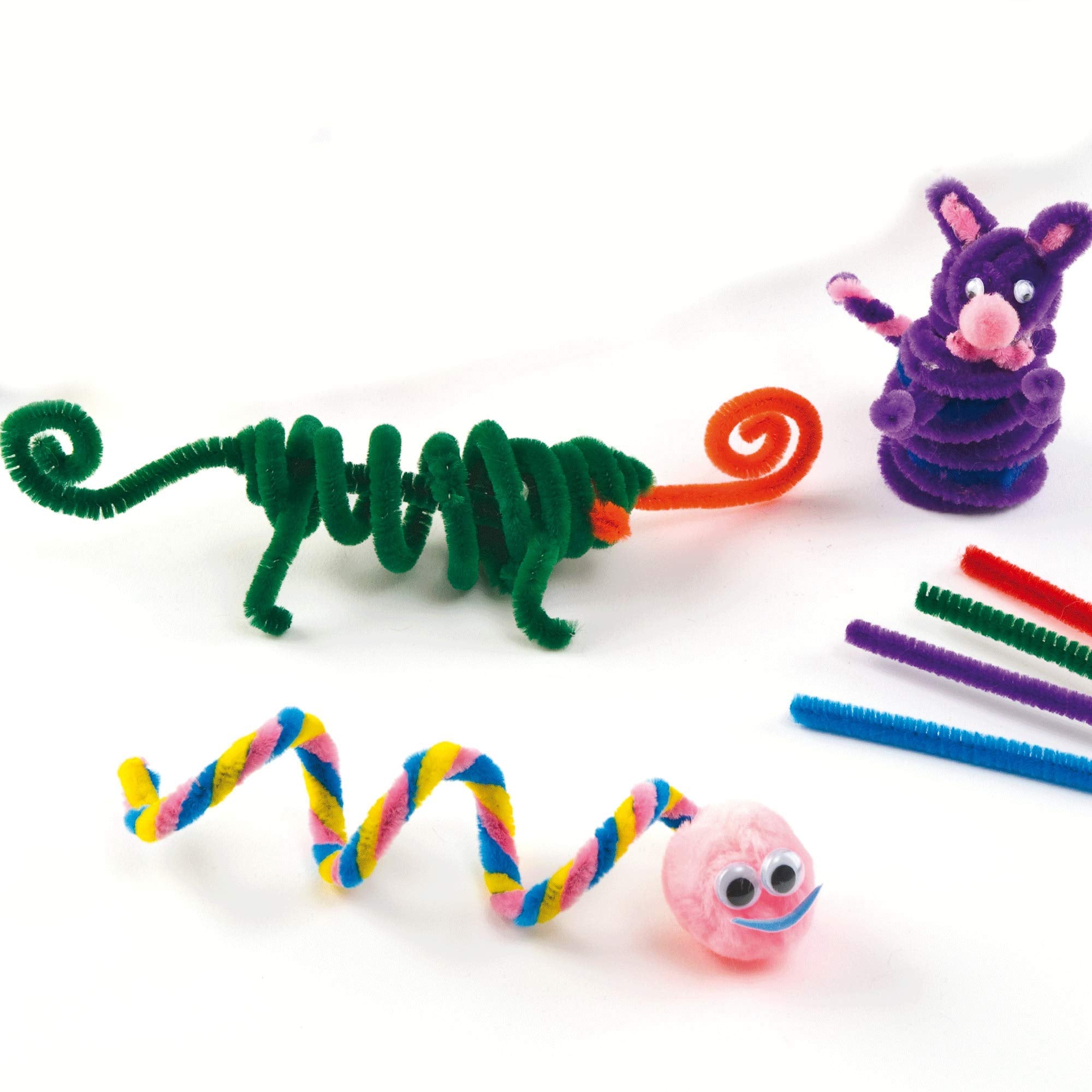 Baker Ross Fluffy Soft Pipe Cleaners - Value Pack of 120 Metallic Craft Stems | 30cm Long 4