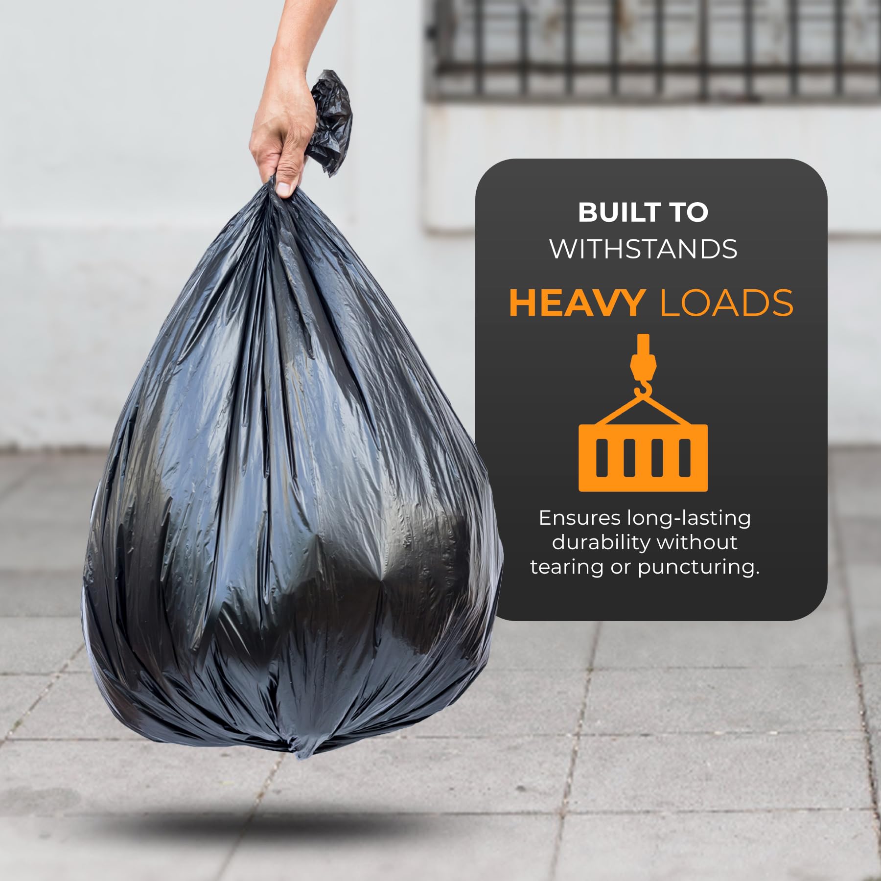 Roe Tenpo Heavy Duty Bin Liners - 50 Pack, 70L Capacity, 30 Micron Thick Plastic 7