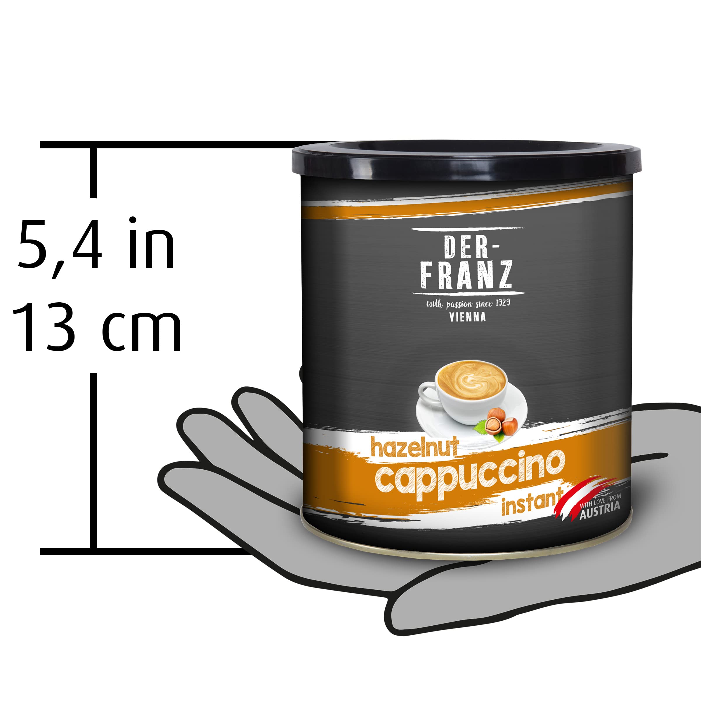 Der-Franz Instant Cappuccino mit Haselnussgeschmack, 500g