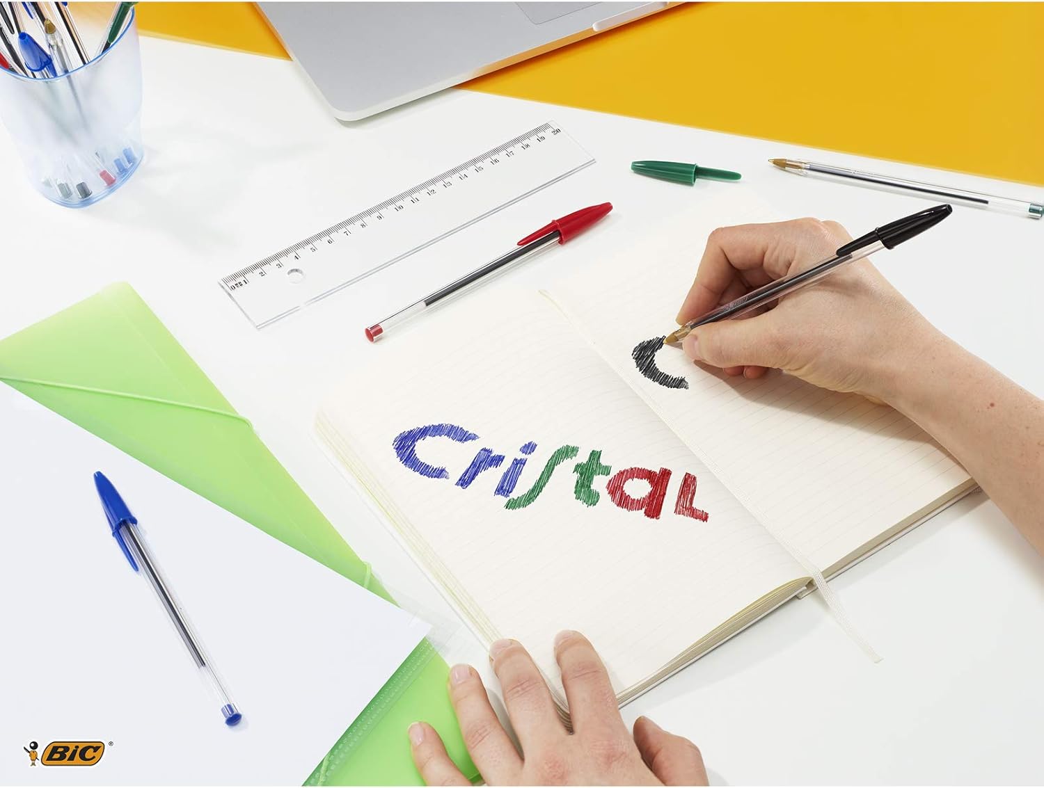 BIC Cristal Original Comfortable Ballpoint Pens - Value Pack of 100 - Blue Colour- Medium Point (1.0 mm) 15