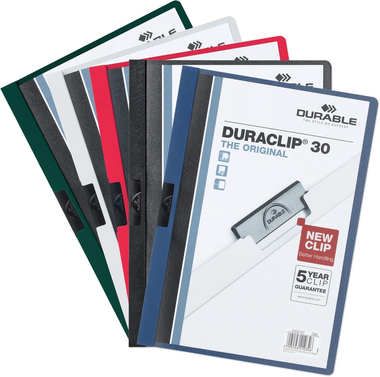Durable Duraclip 2227-07 Clip File for 1-30 Sheets A4 - Dark Blue (Pack of 5) 6