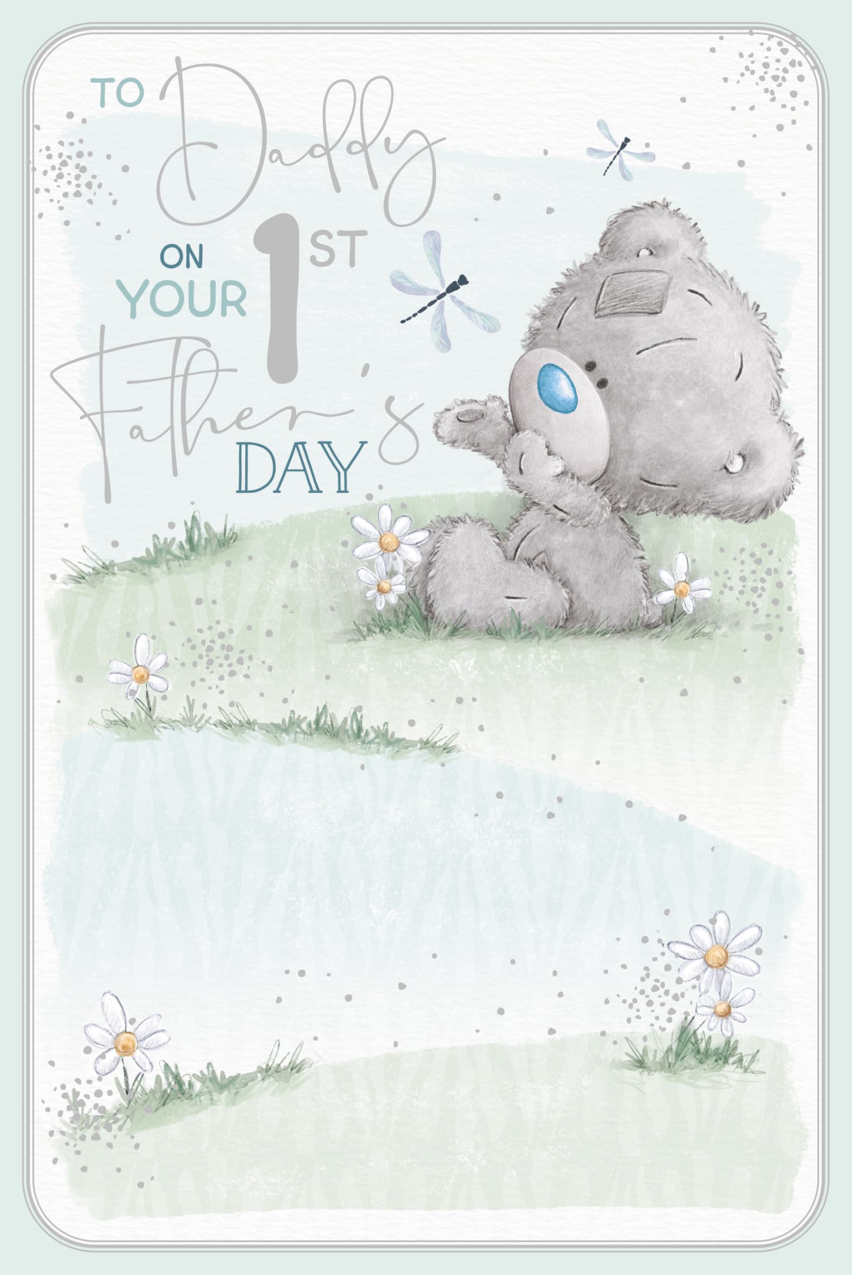 Me To You Bear Tiny Tatty Teddy First Father's Day Card | 6 x 9 Inches | Gold Lettering