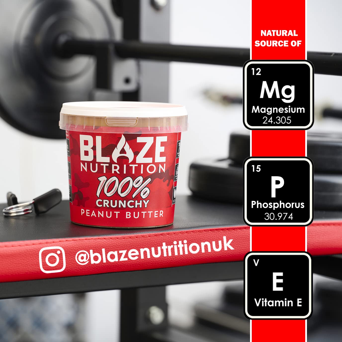 Blaze Nutrition Crunchy Peanut Butter - 1kg, 30% Protein, 100% Roasted Peanuts 4