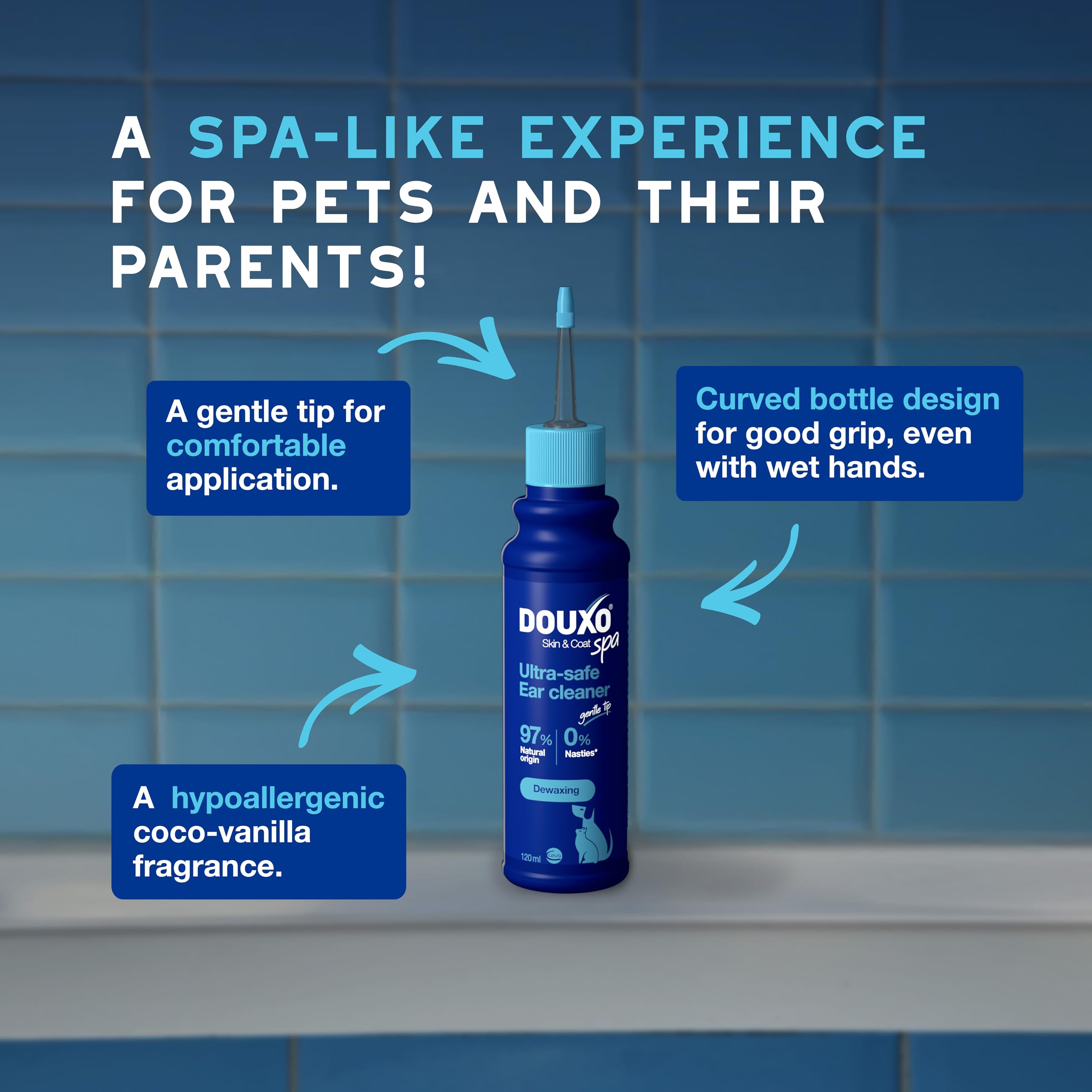Douxo Skin & Coat SPA Ear Cleaner for Dogs and Cats - Micellar Wax Removal | 120 ml 5