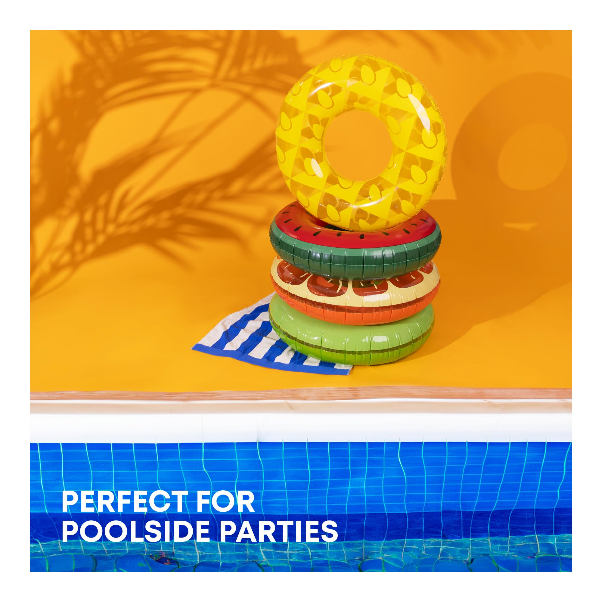 SPLASH! Inflatable Swimming Ring 90cm - Durable PVC Fruit Design | Supports 80kg 6
