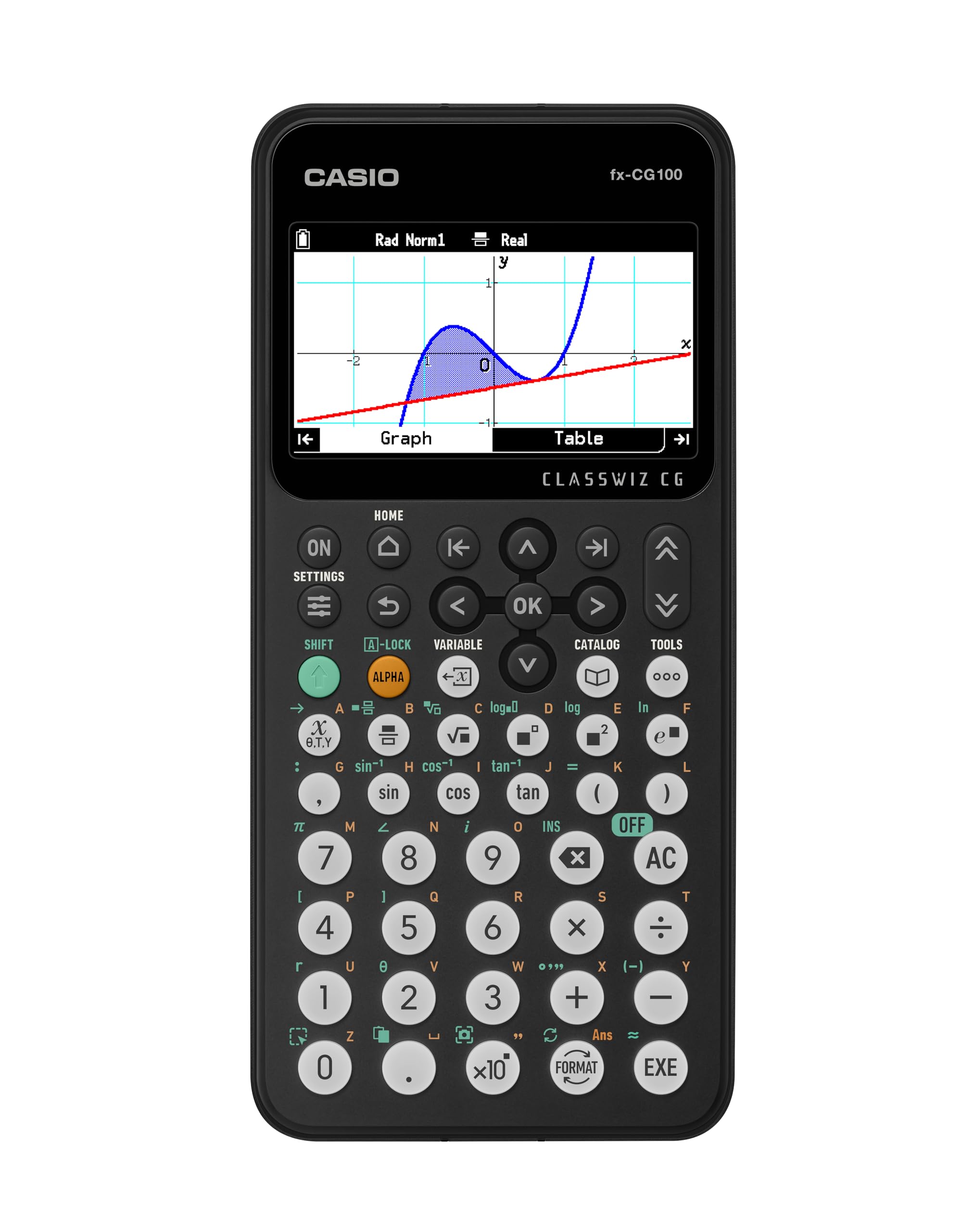 Casio fx-CG100 Colour Graphing Calculator - UK Exam Compliant | USB-C Connectivity | Natural Maths Display