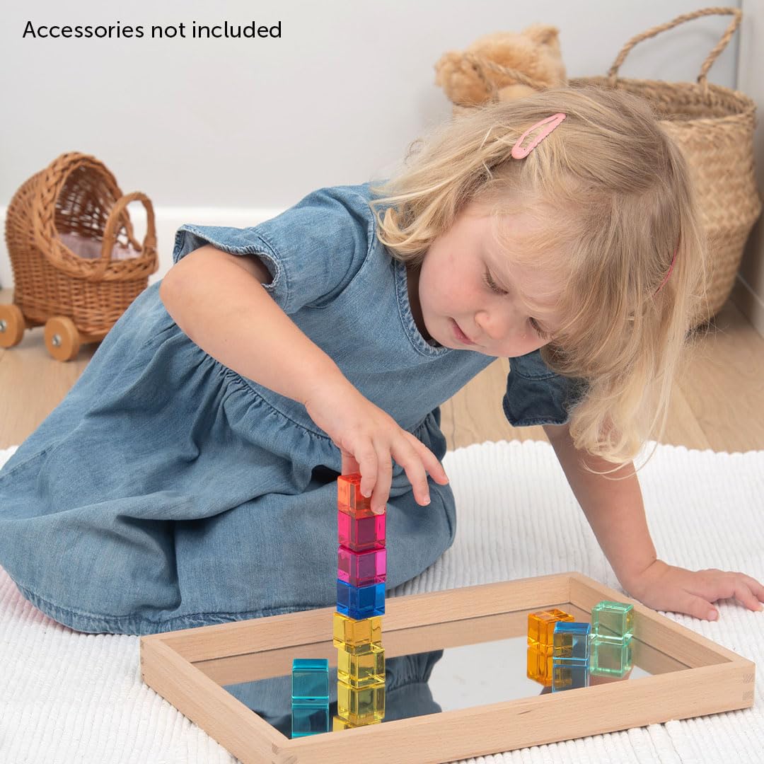 tickit Gem Cubes - Rainbow Acrylic Building and Stacking Toy | Set of 10 | Ages 3+ 4