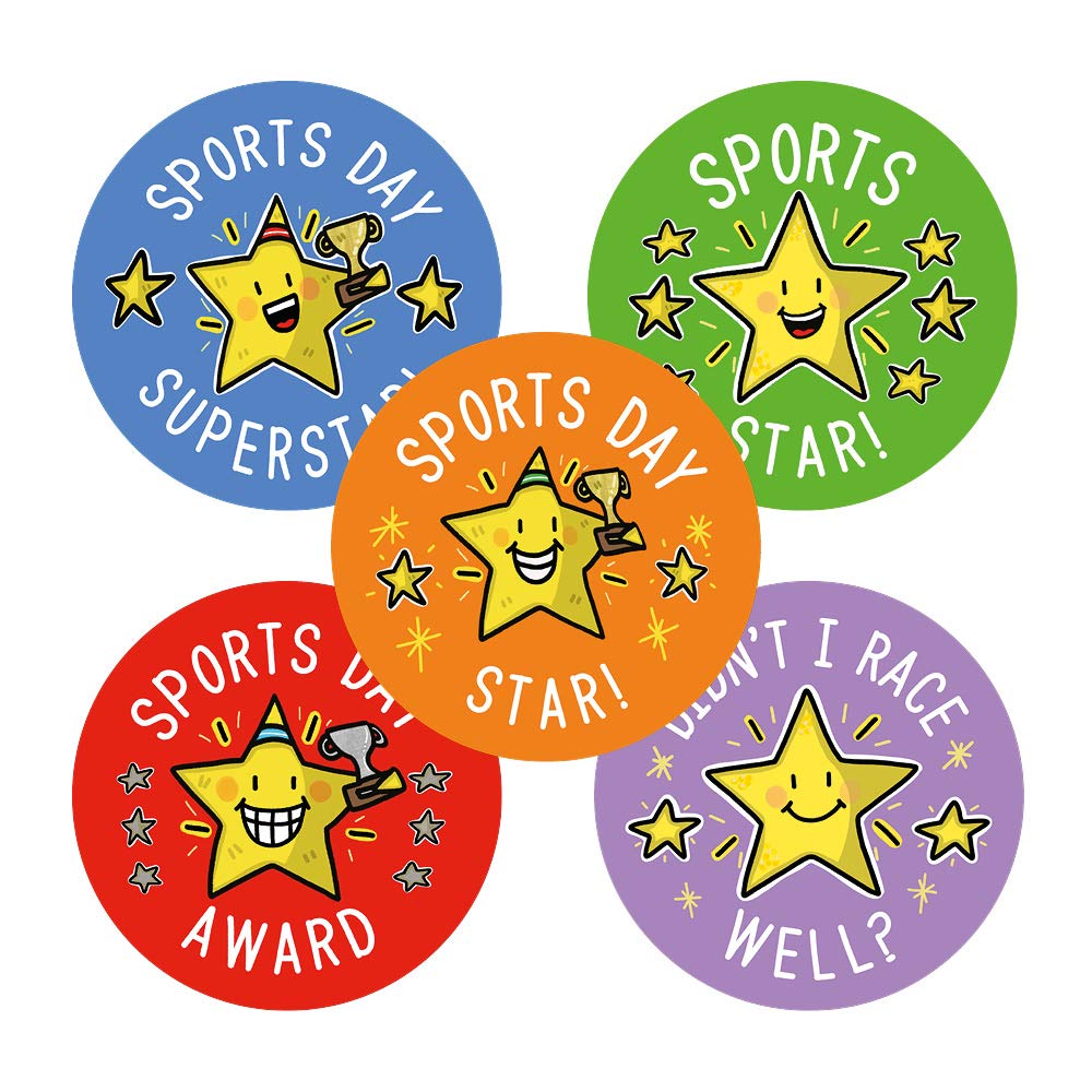 SuperStickers Sports Day Participation Stickers - 250 Round Stickers for Certificates & PE Kits