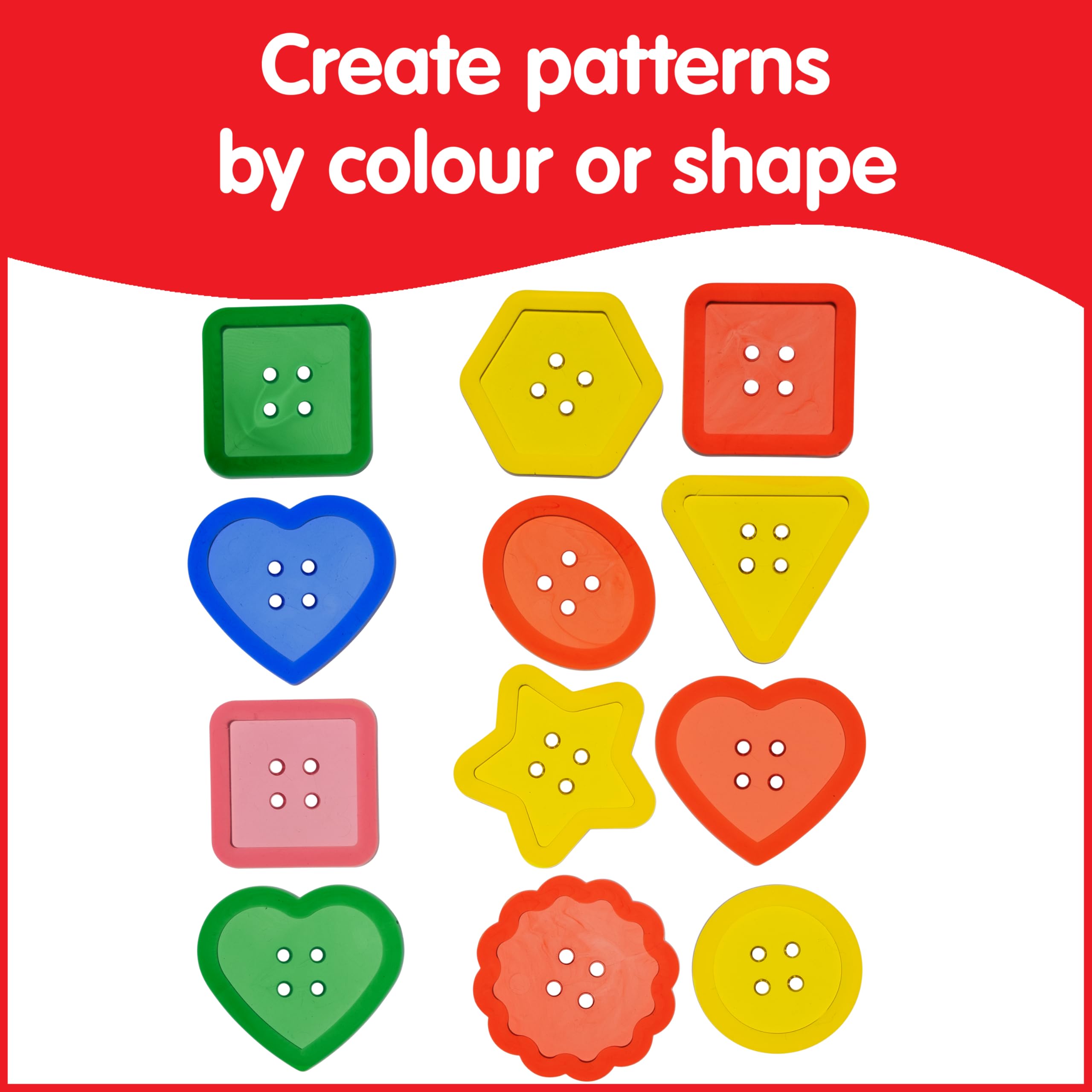 edxeducation Transparent Large Buttons - Set of 60 Mini Jar for Early Development & Colour Exploration 6