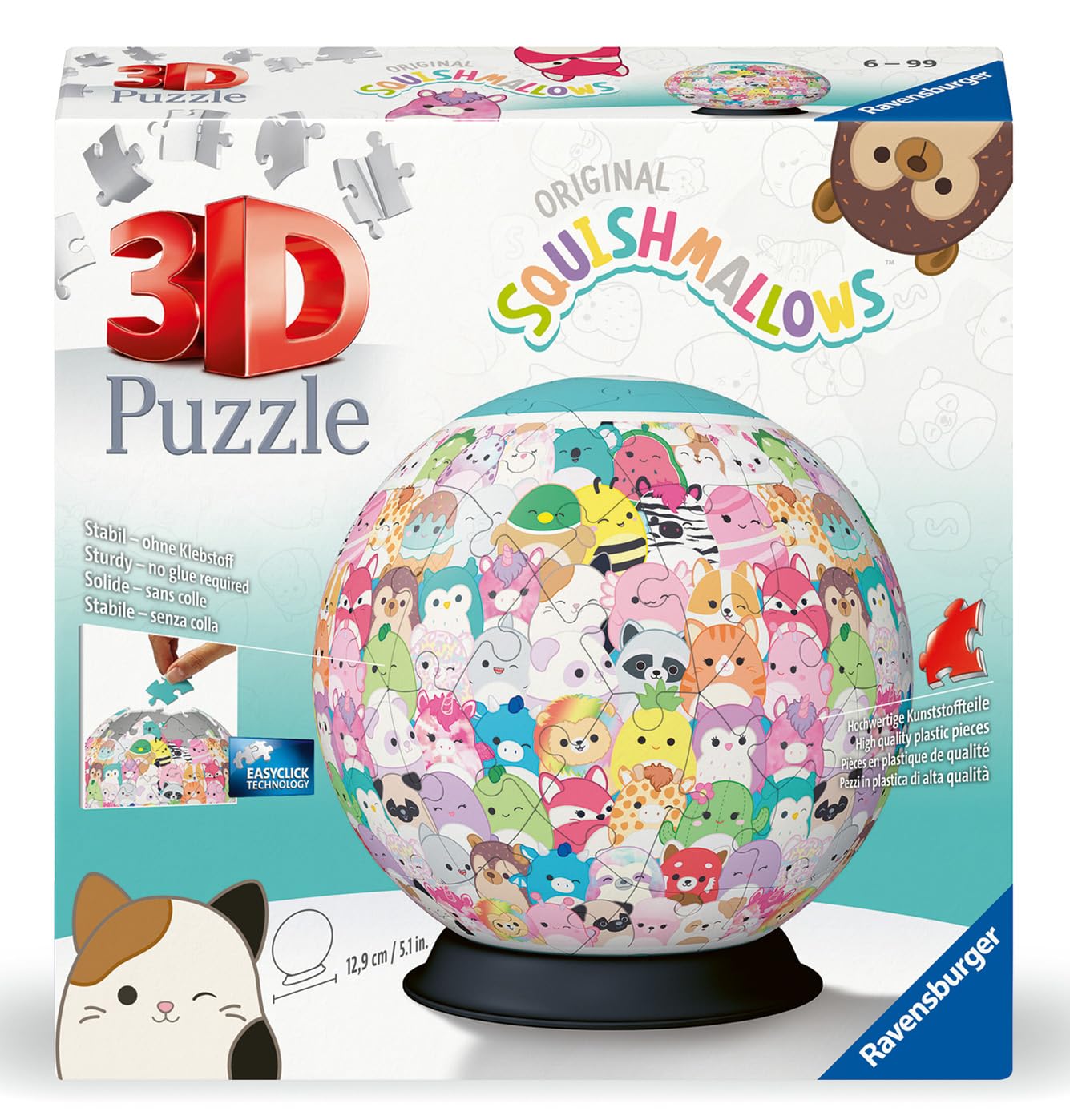 Ravensburger Squishmallows 3D Puzzle Ball 72 Pieces | Ages 6+ | No Glue Required 5