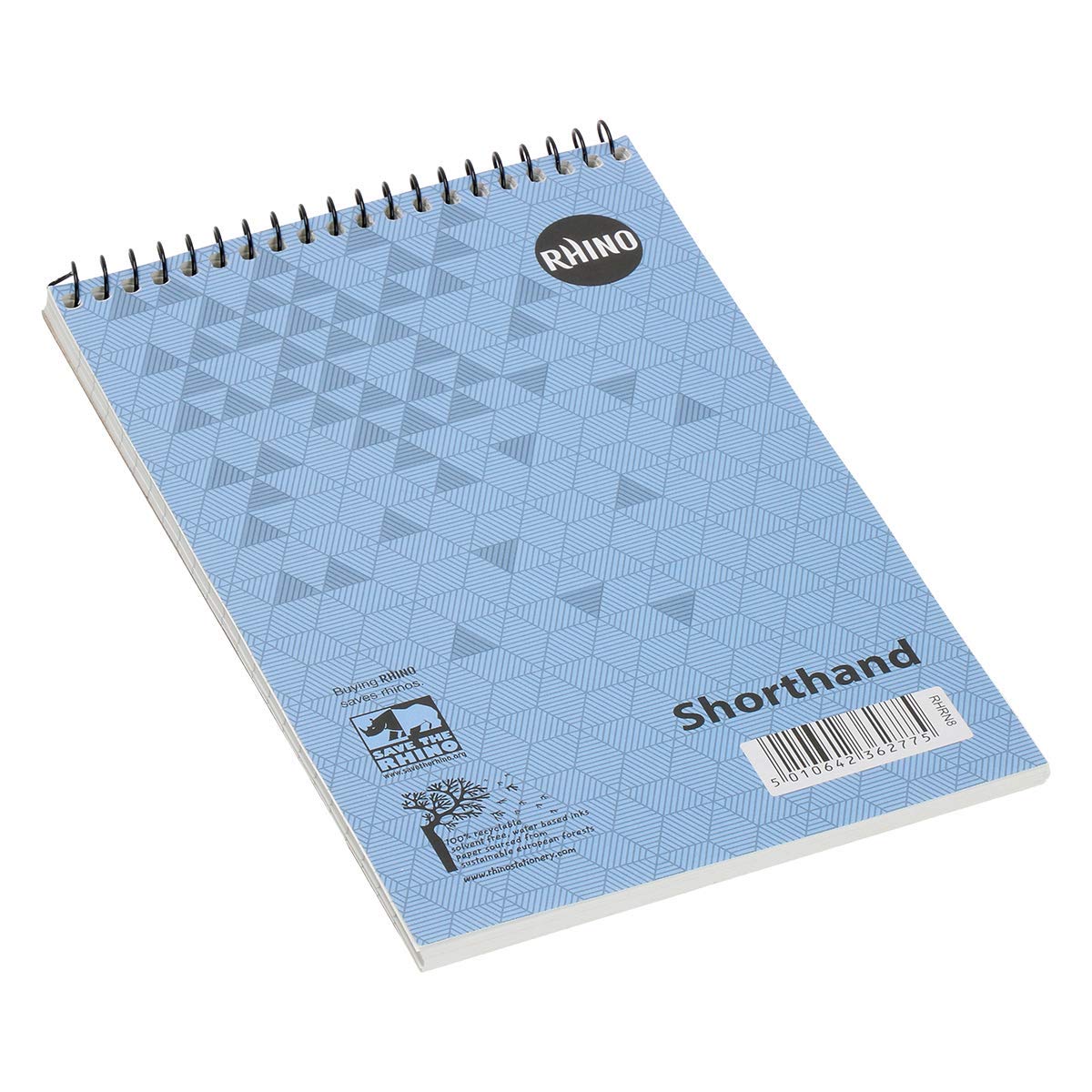 Rhino Shorthand Notebook - 160 Pages, 8mm Lined, Reporter Pad | 8x5 Inches | 1-Pack 4