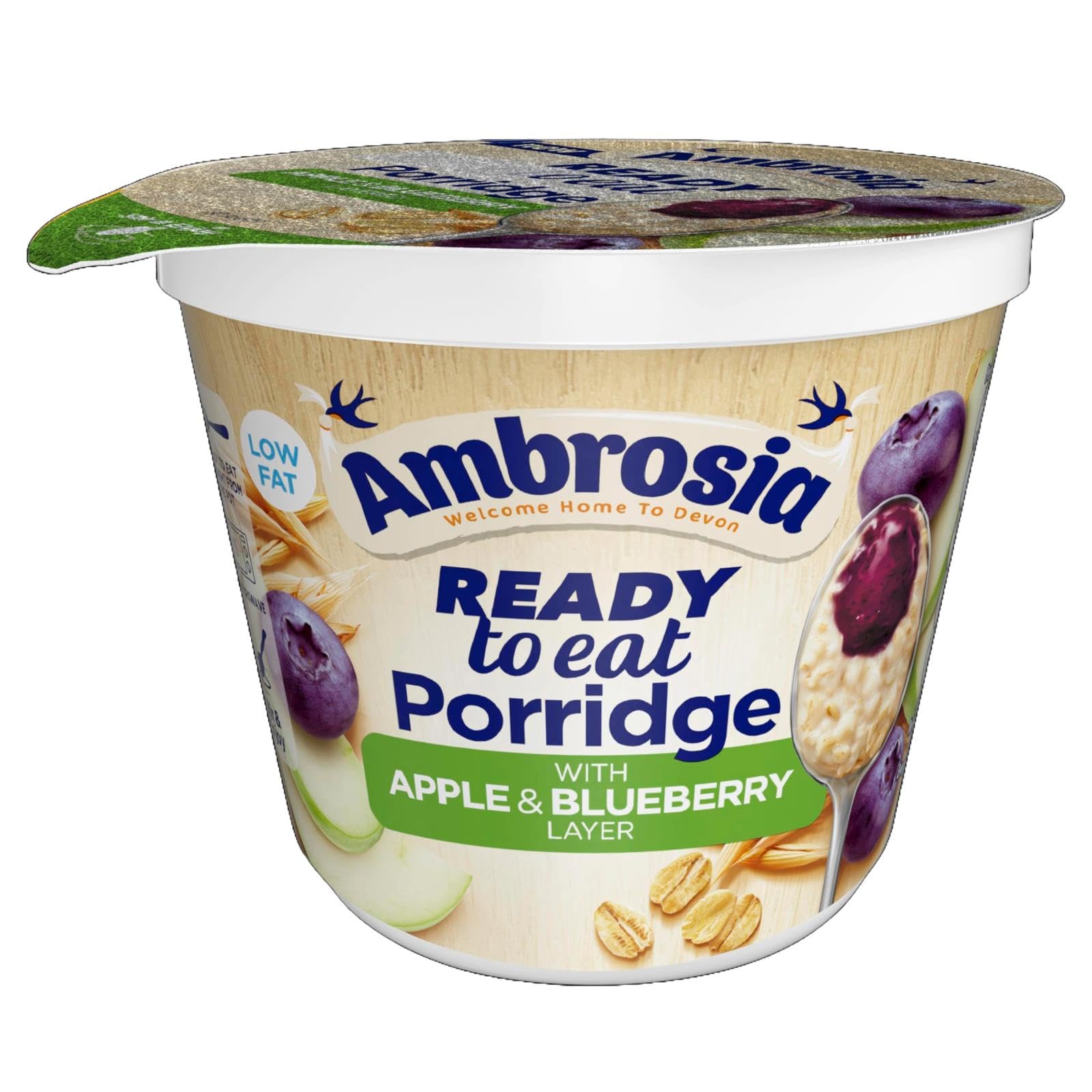 Ambrosia Apple & Blueberry Layered Porridge Pots - Pack of 6 | British Wholegrain Oats 6