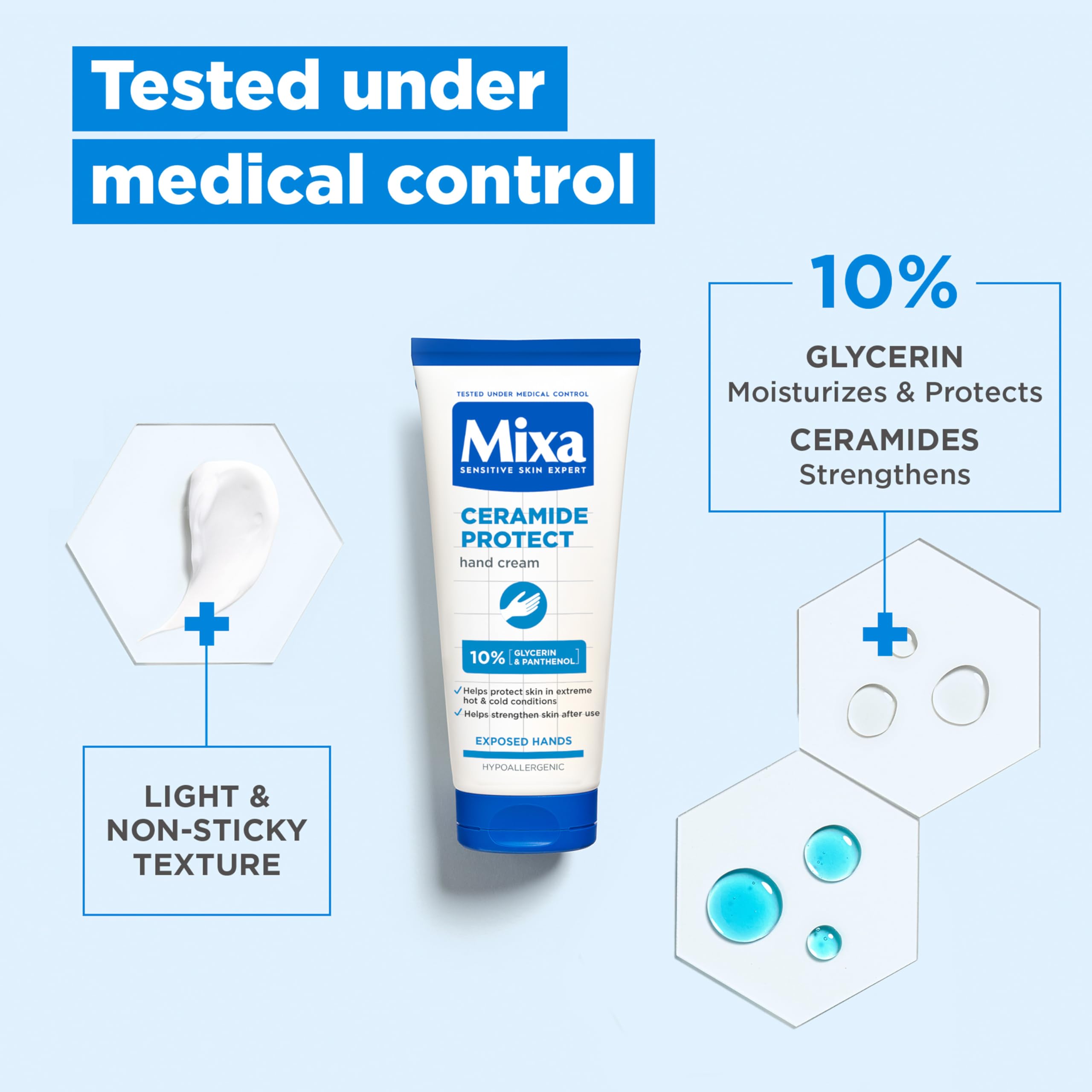 Mixa Ceramide Protect Hand Cream - 10% Glycerin & Ceramides | Strengthens Barrier | 100 ml Tube 4