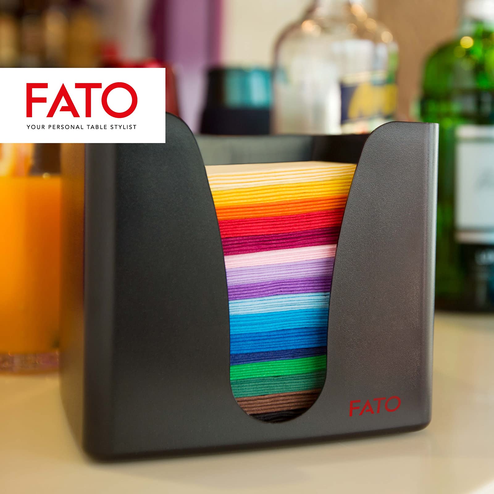 FATO Black Paper Napkins - 2-Ply, 24x24 cm, 100 Count 3
