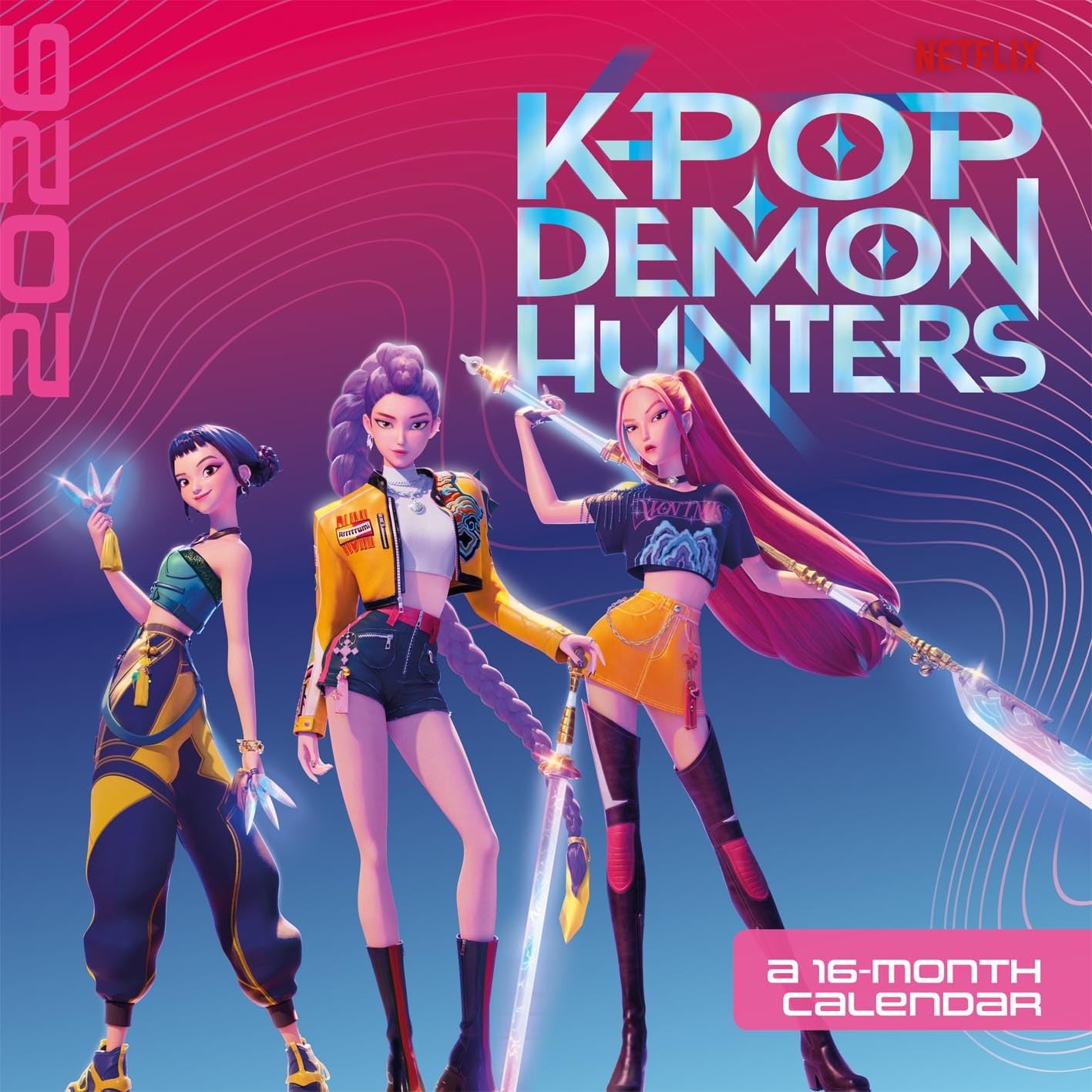 Pyramid International K-POP Demon Hunters 2026 Wall Calendar - 16-Month | 30x30cm Square