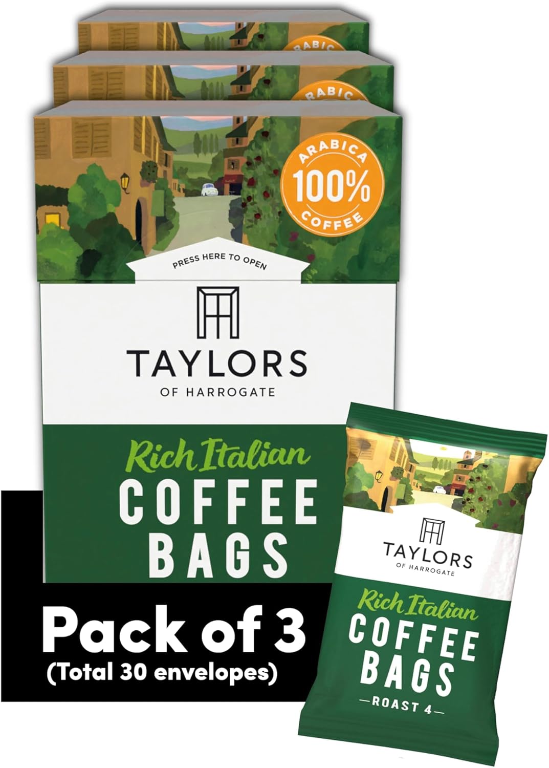 Taylors of Harrogate Reichhaltiger italienischer Kaffee in Beuteln (30 umhüllte Beutel)