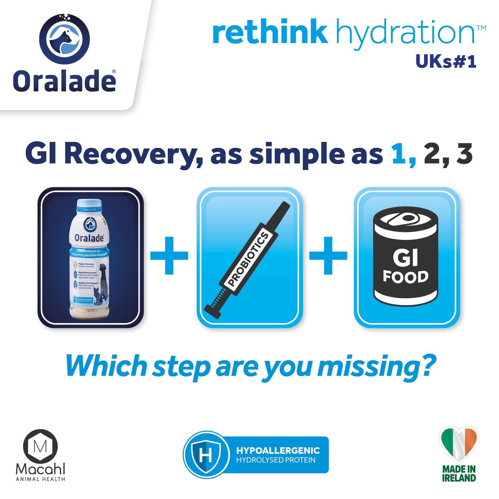 oralade Advanced GI+ Oral Rehydration & Gut Support Liquid for Dogs | Chicken Flavour | 500ml 3