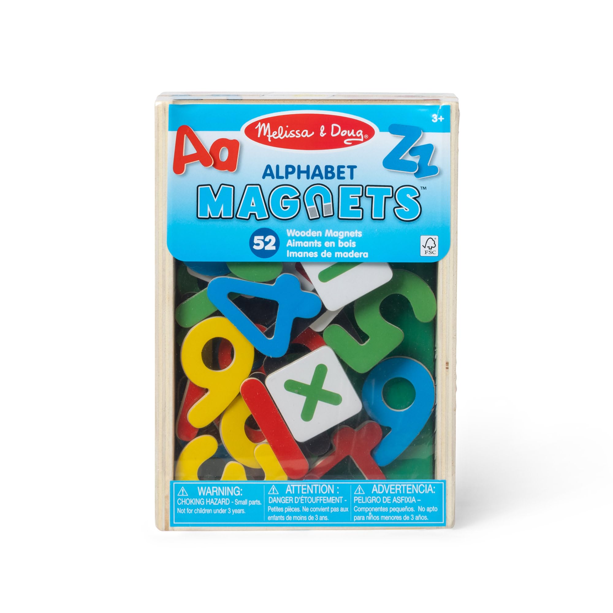Melissa & Doug Magnetic Wooden Letters Set - 52 Pieces | Ages 3+ | English & Spanish Learning 3
