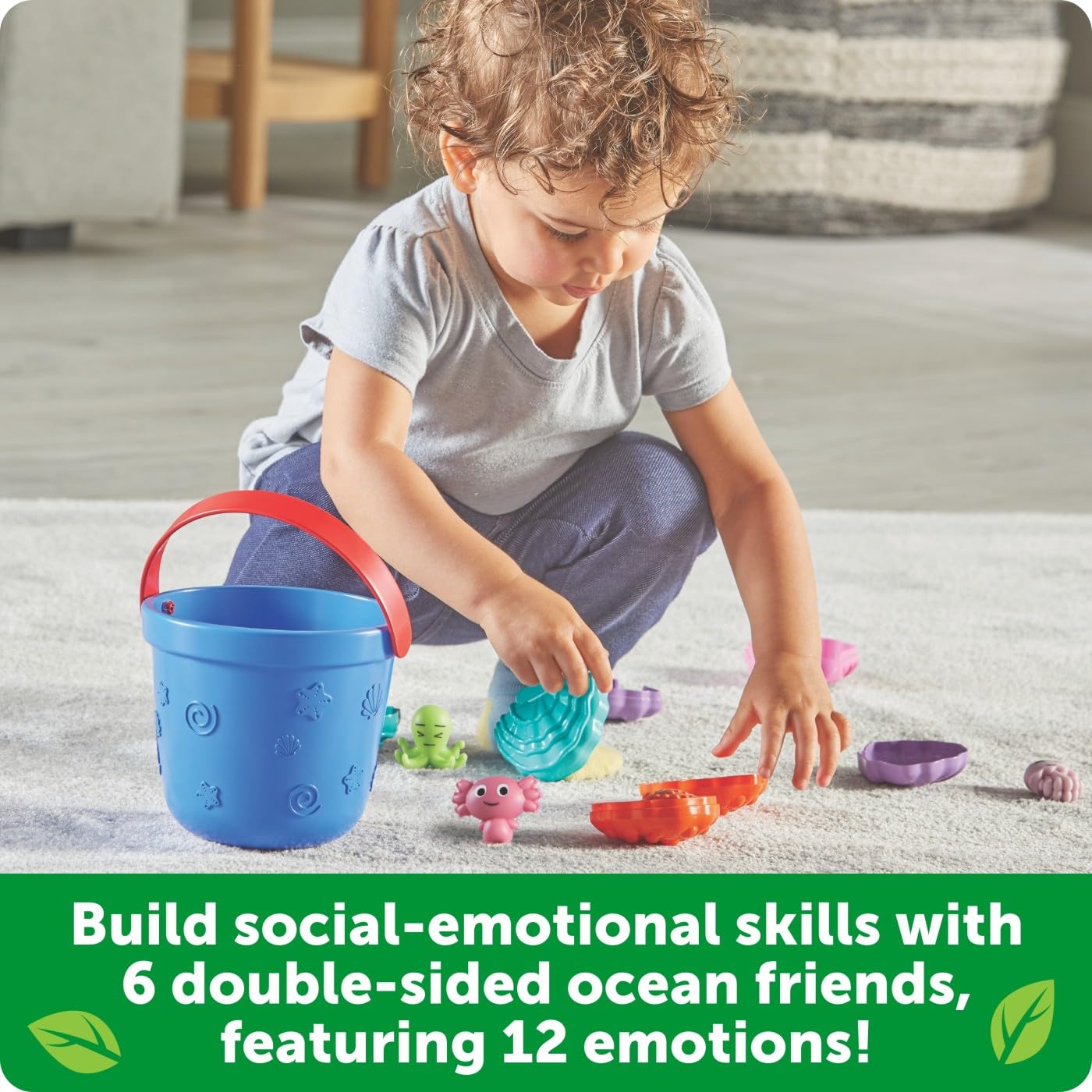 Learning Resources Ocean Emotion Seashells - Social Emotional Learning Toy | Ages 18 Months+ | 19 Piece Set