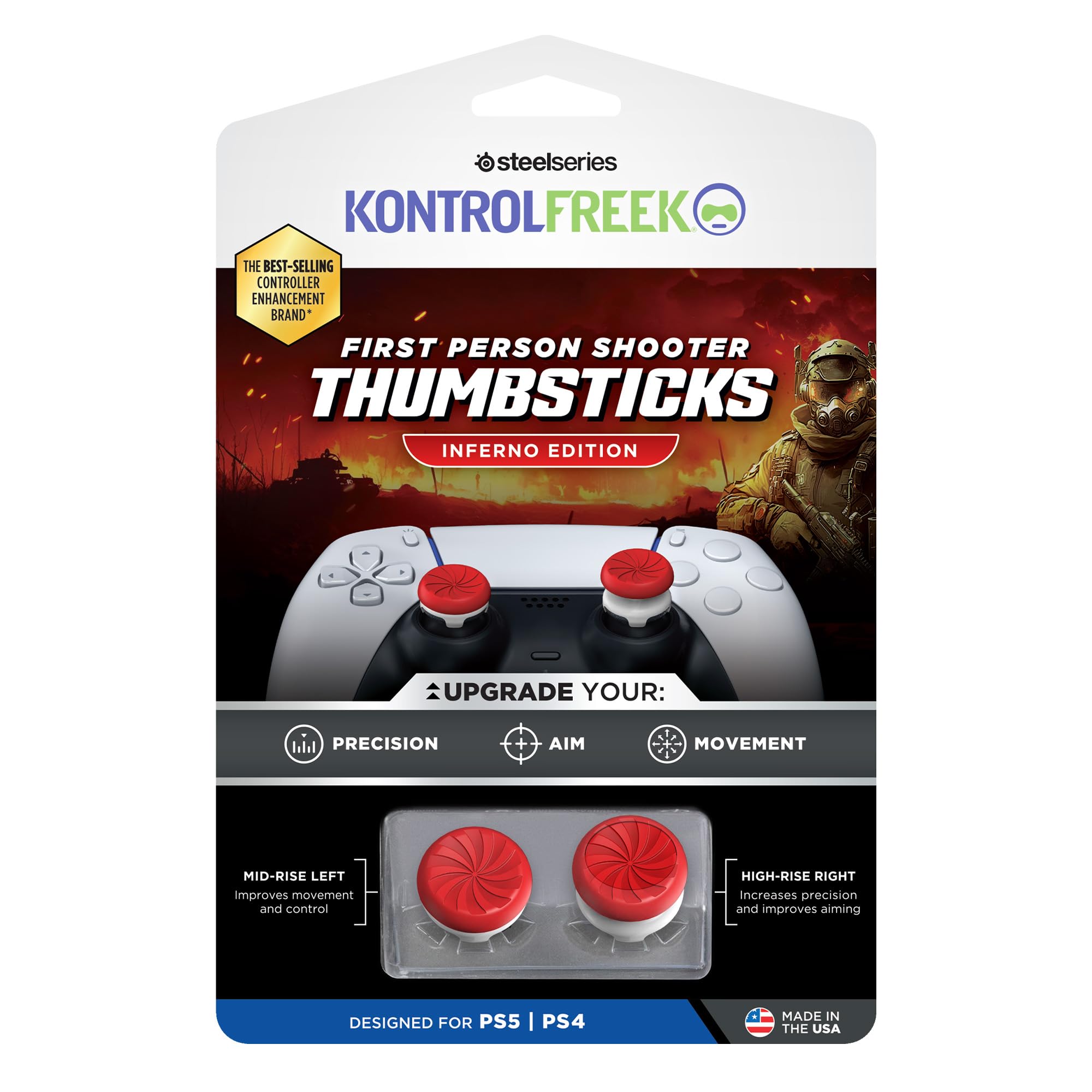 KontrolFreek FPS Freek Inferno for Playstation 4, PS4 and Playstation 5, PS 5