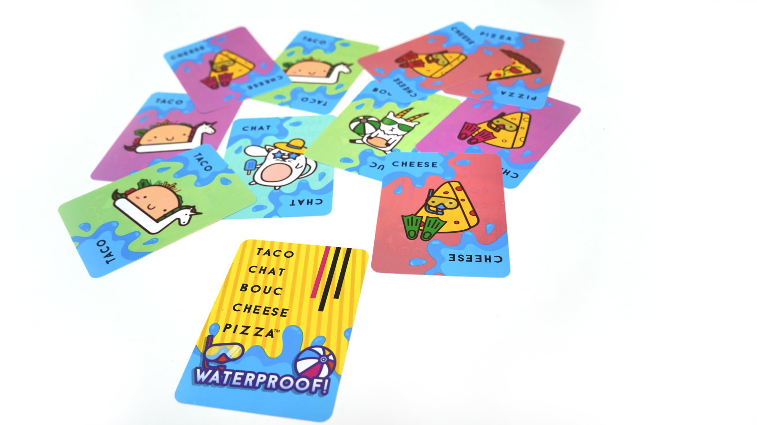 blue orange Taco Cat Goat Cheese Pizza Waterproof Family Card Game | 64 Cards | Ages 8+ 6