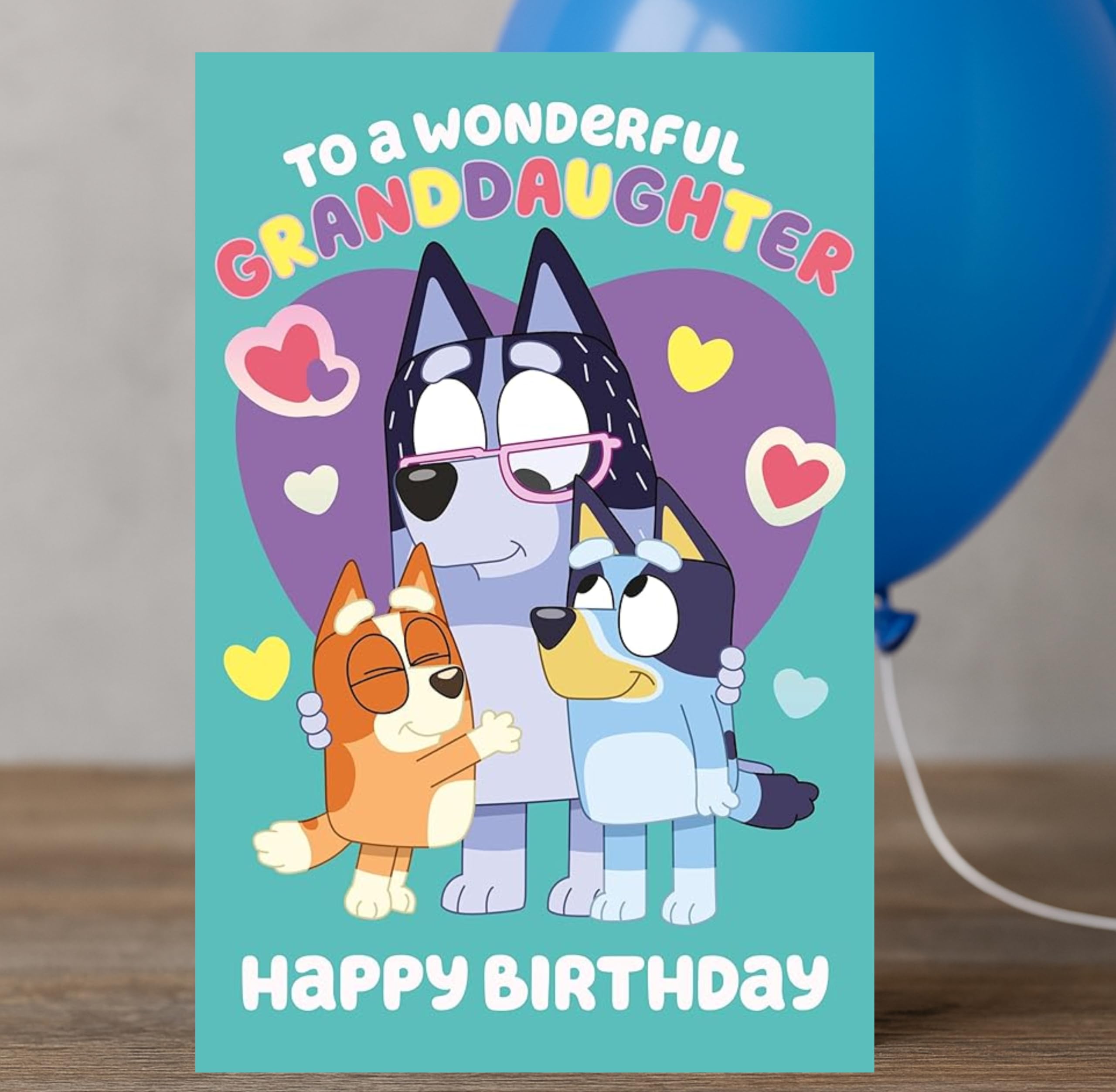 Danilo Promotions LTD Bluey Birthday Card for Granddaughter | Multi-Colour | Standard Size 3