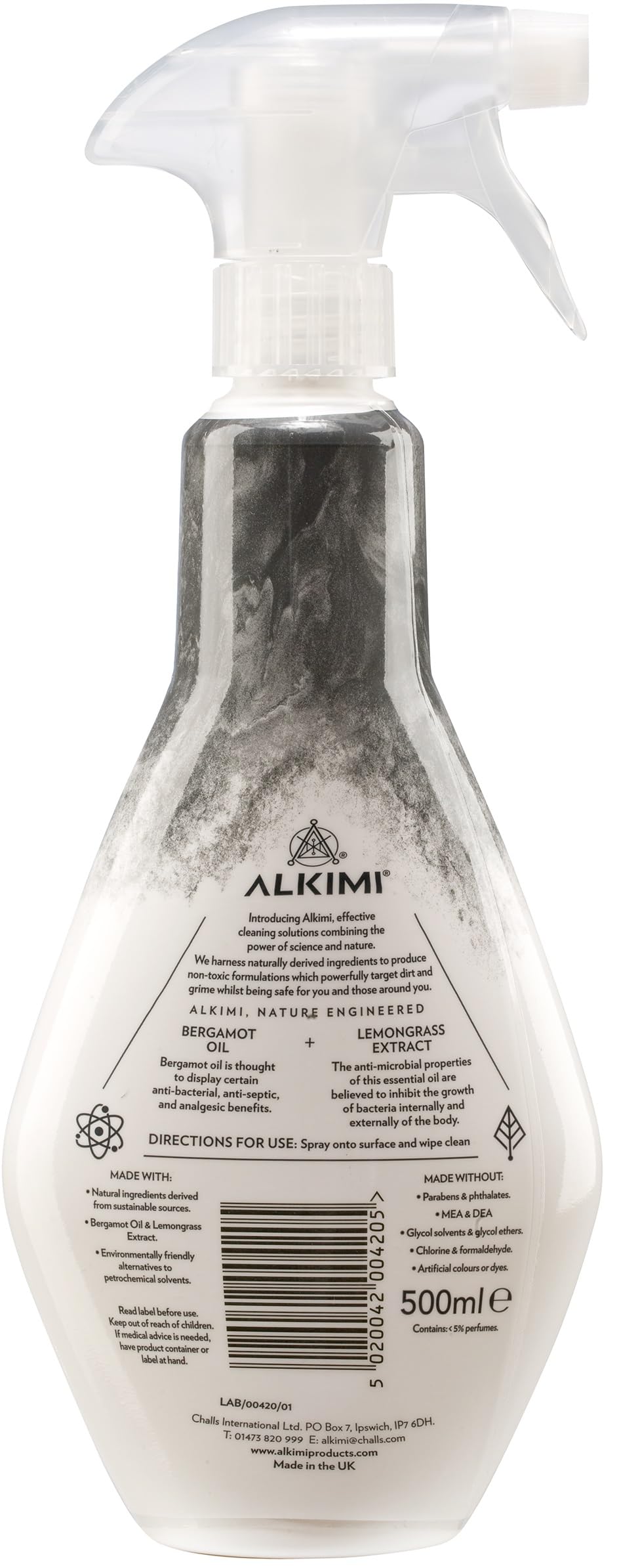 ALKIMI Shiny Surface Cleaning Spray - Streak-Free Shine, Natural Bergamot & Lemongrass | 500 ml (Pack of 3) 3