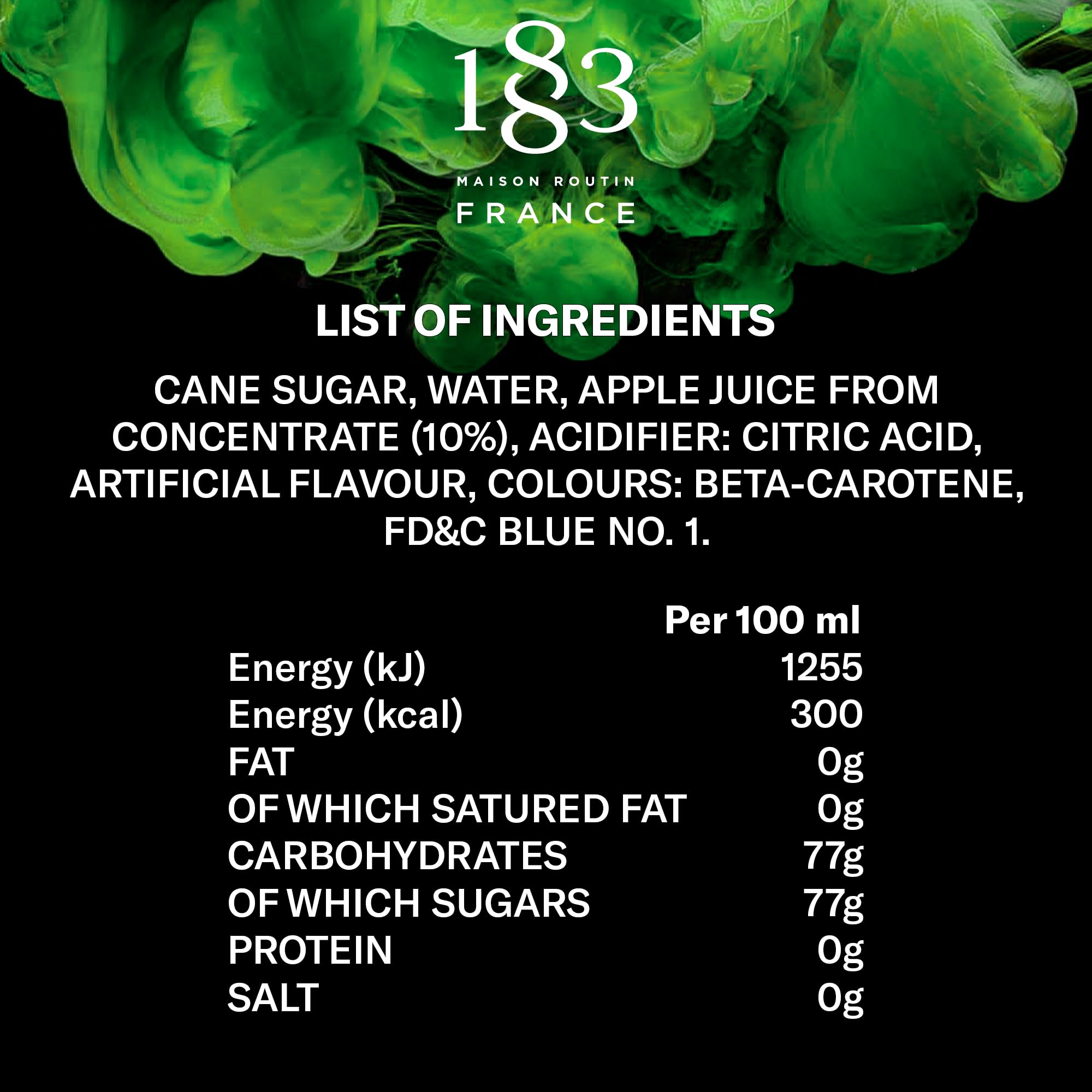 1883 Maison Routin Green Apple Syrup - Intense & Refreshing Fruitiness | 1L 2