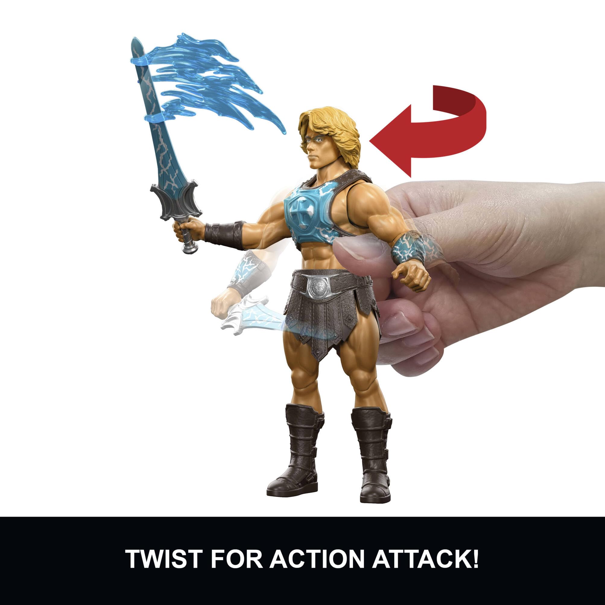 Masters of the Universe He-Man Feature Figure - 5.5 Inch | Twist & Slash Action | Power Sword Accessory