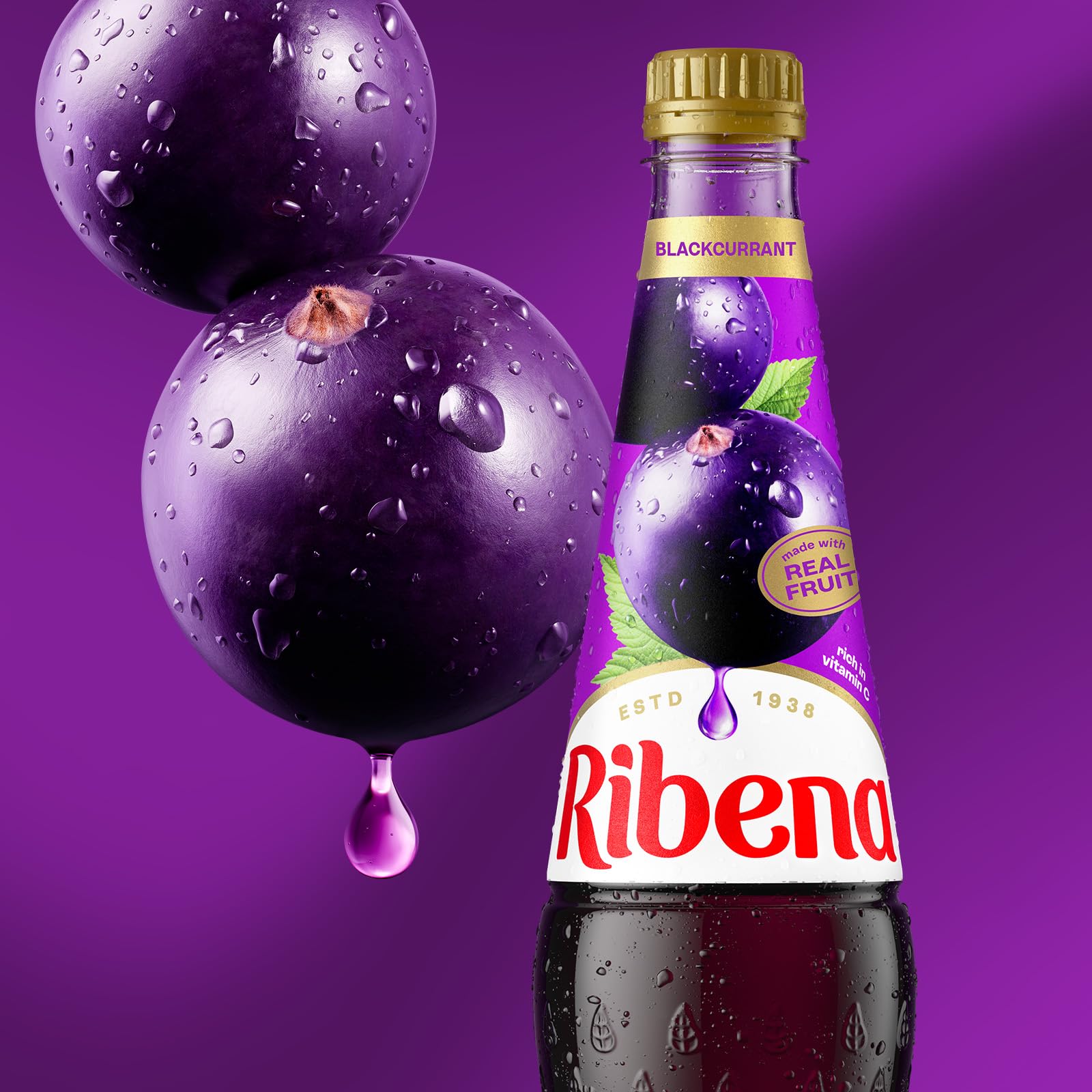 Ribena Blackcurrant Squash Concentrate - Rich in Vitamin C | 850ml | 100% Recycled Bottle 4