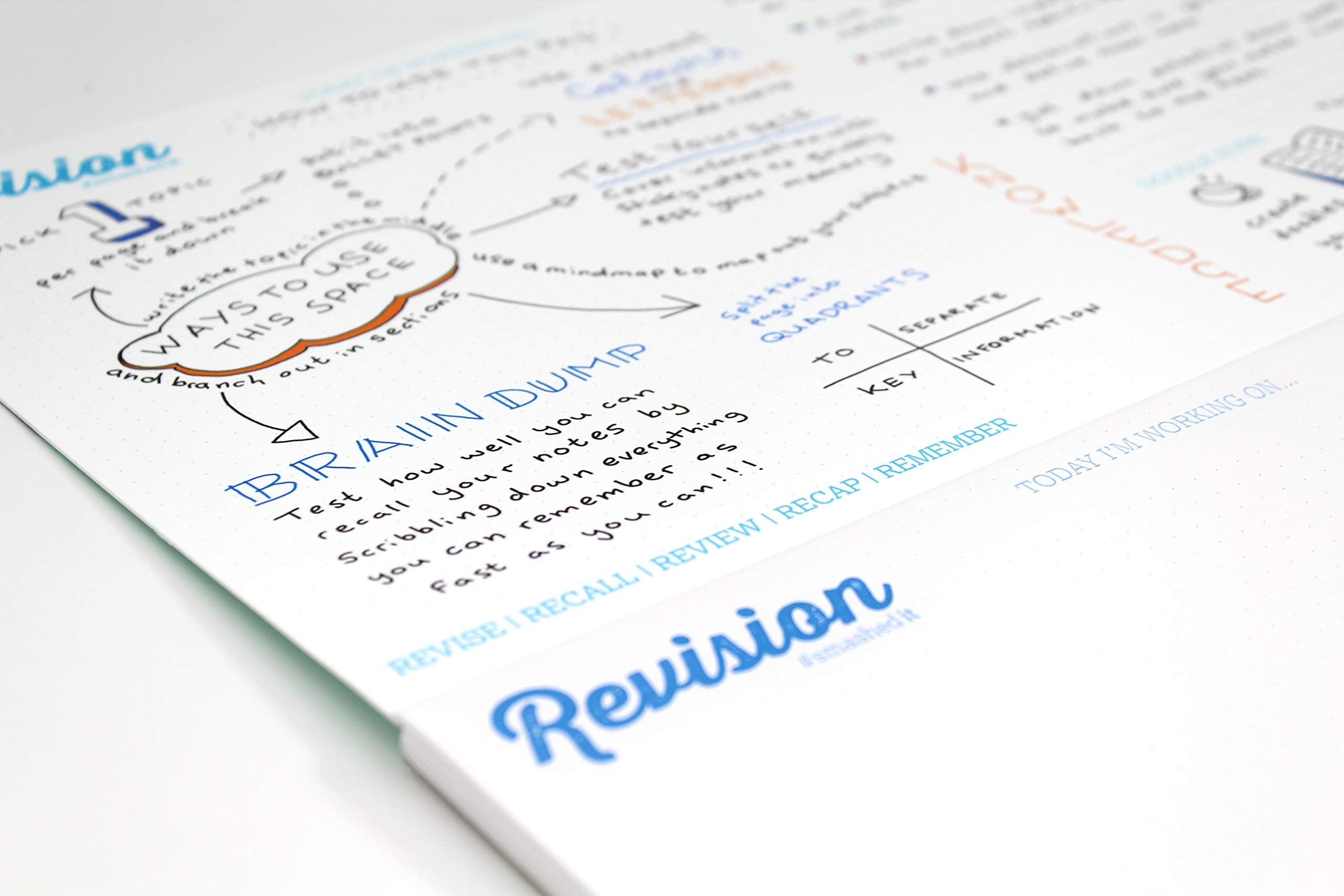 Silvine Luxpad Gluebound Desk Pad - 48 Pages Revision & Study | 360 x 230mm | White 3