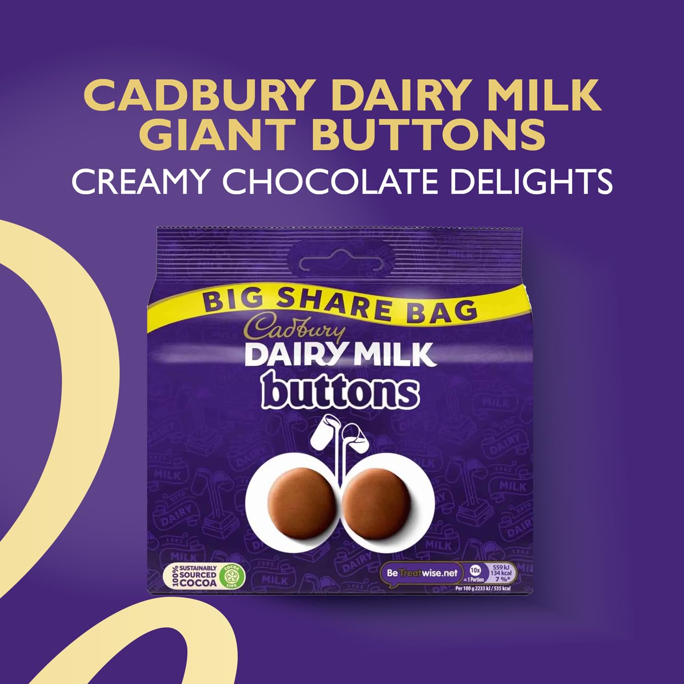 Cadbury Dairy Milk Giant Buttons Cremige Milchschokolade zum Teilen, 330 g 5