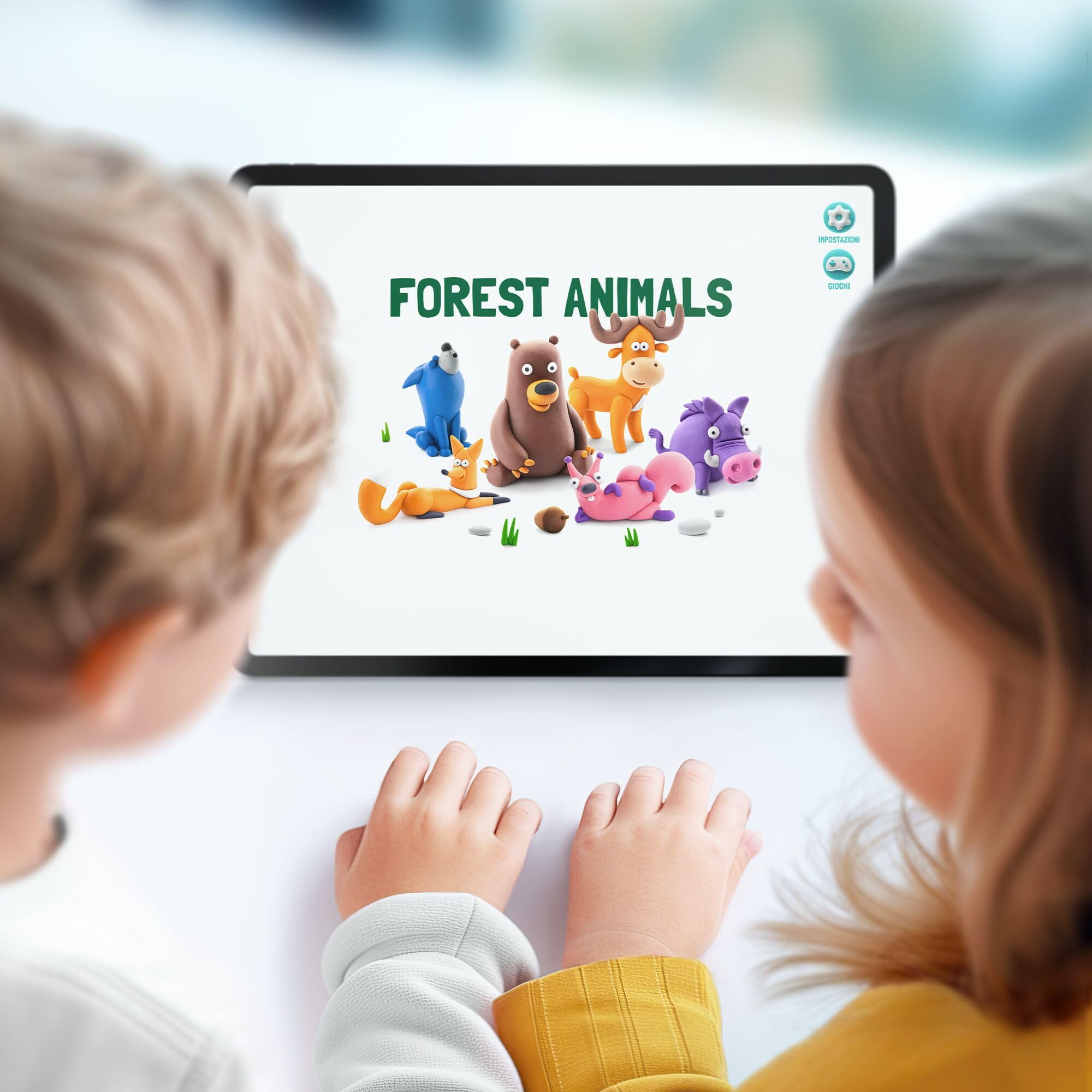 Hey Clay Forest Animals Set - Air Dry Modeling Clay Kit for Kids 12