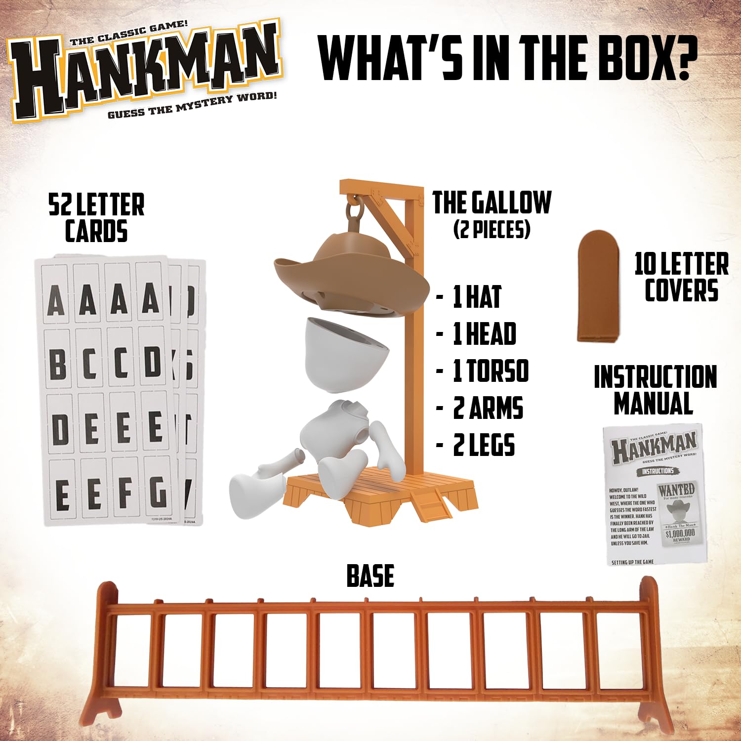 Hankman The Official Guess Mystery Word Game - Magnetic, 2+ Players, Ages 6+ 5
