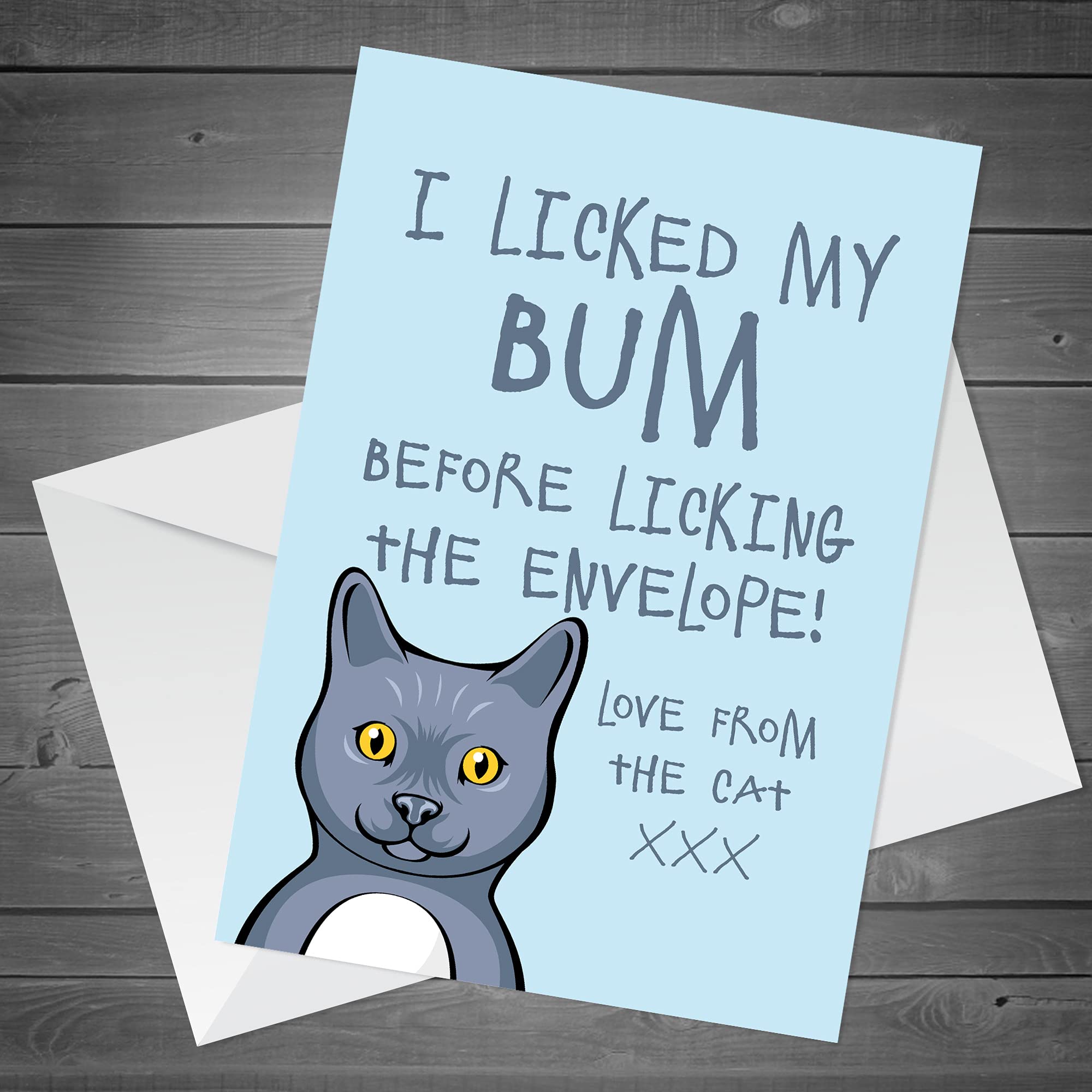 RED OCEAN Funny Cat Bum Birthday Card - A6 Size, 300gsm Card | Humorous Gift