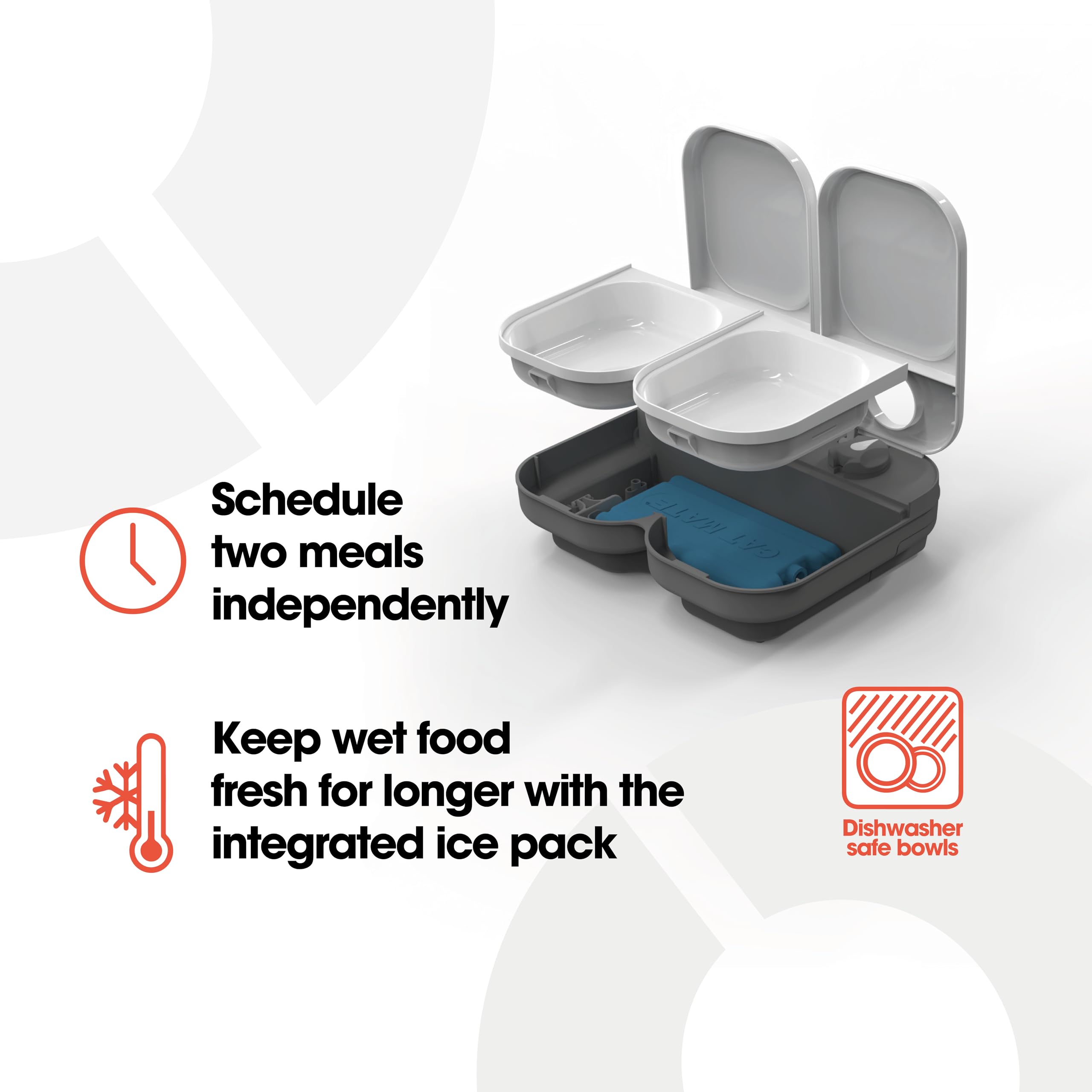 Cat Mate C200 2 Meal Automatic Pet Feeder with Timer and Ice Pack for Cats and Small Dogs - White 5