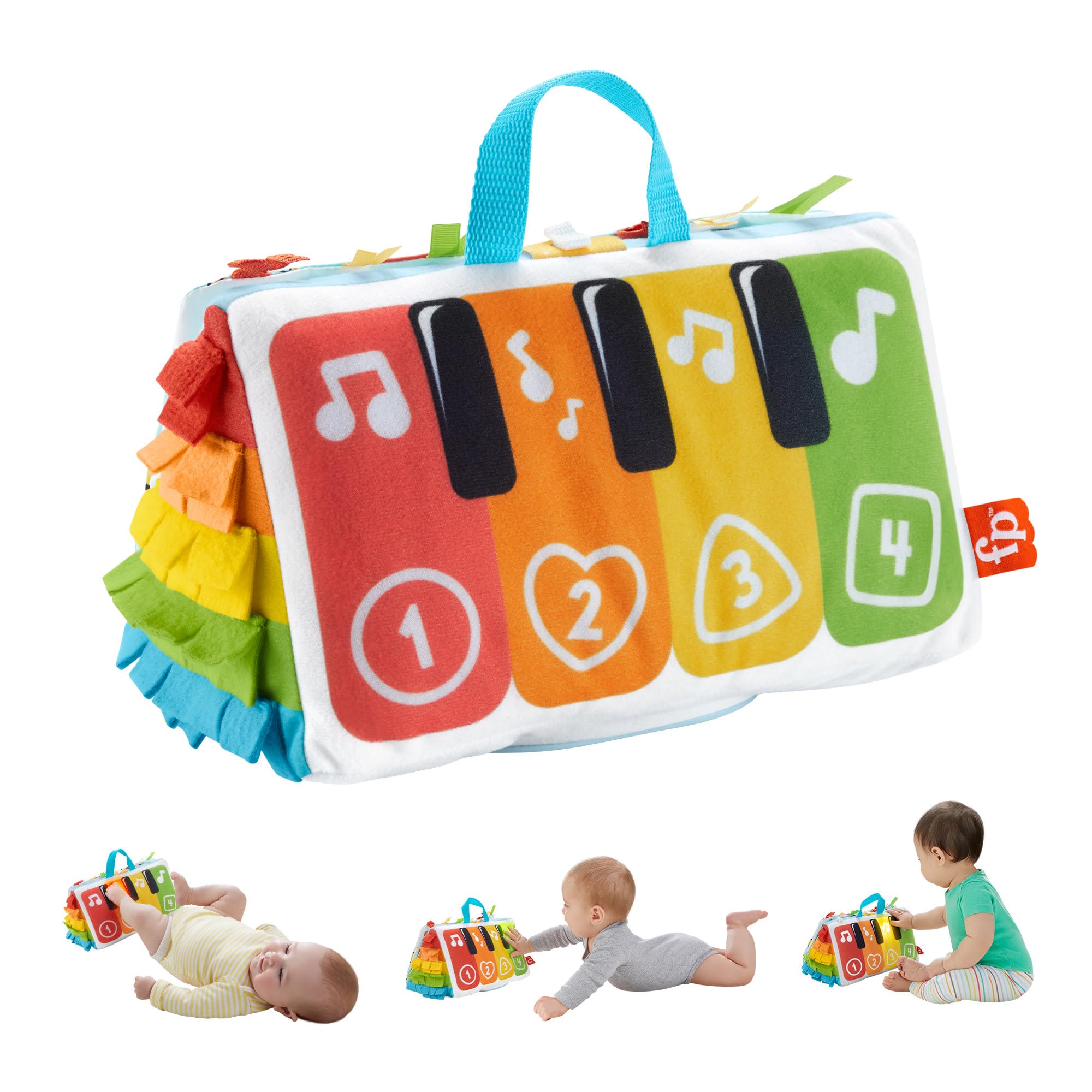 Fisher-Price Kick & Play Soft Piano - Musical Baby Toy for Tummy Time & Sensory Play