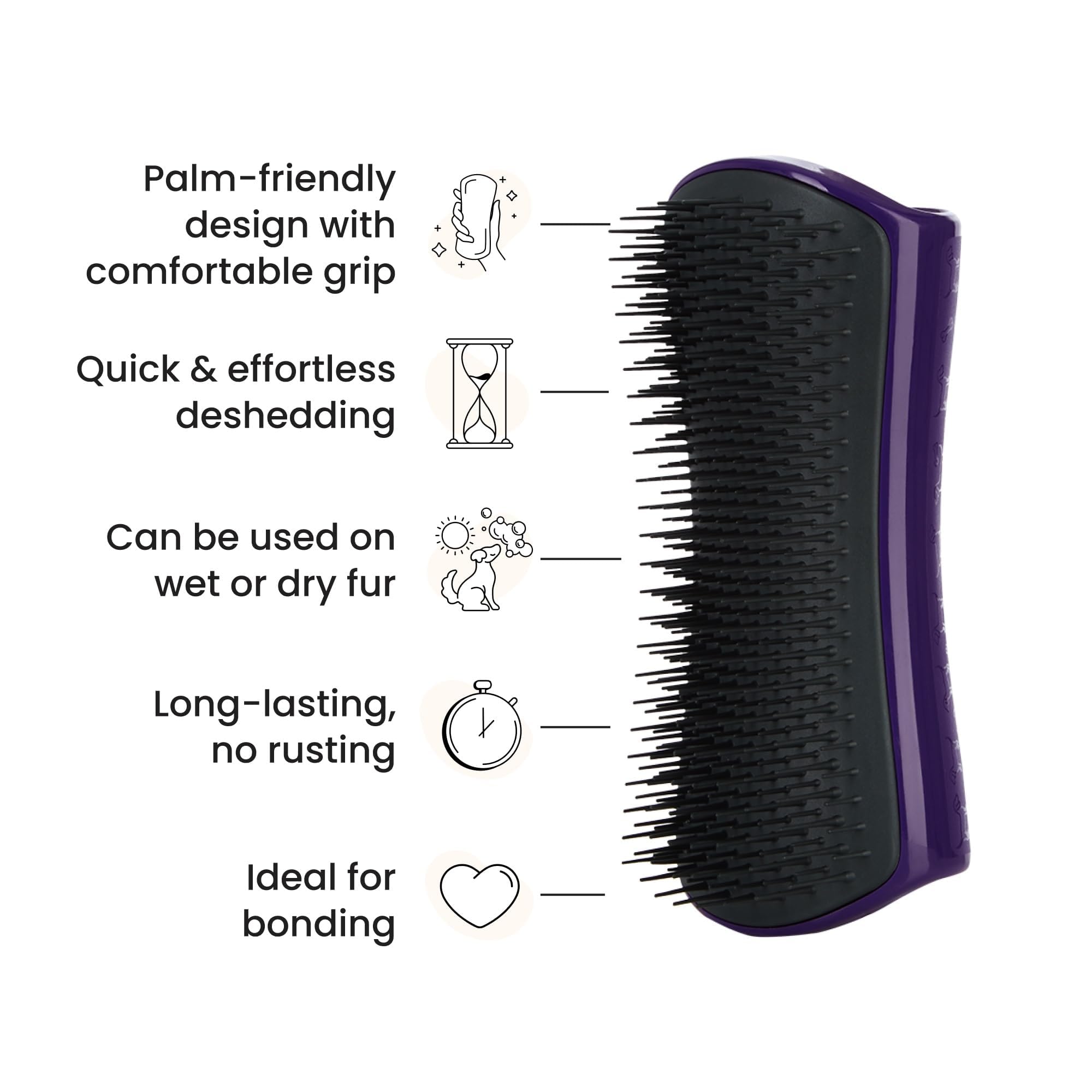 Pet Teezer De-Shedding Grooming Brush - Undercoat Removal | Purple & Grey | Large 4
