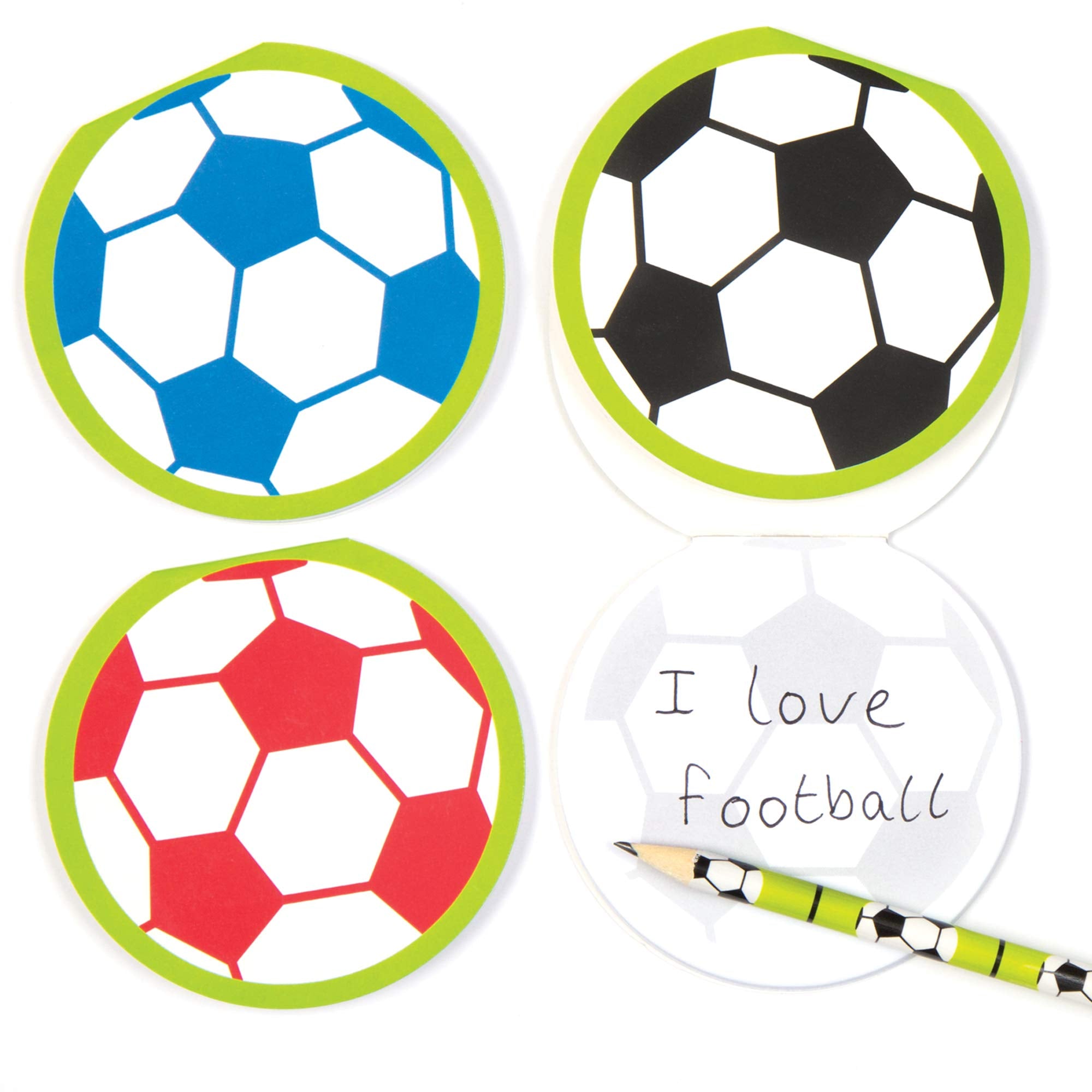 Baker Ross Football Memo Pads - Pack of 6 | Ideal for Kids Goodie Bags & Party Favours