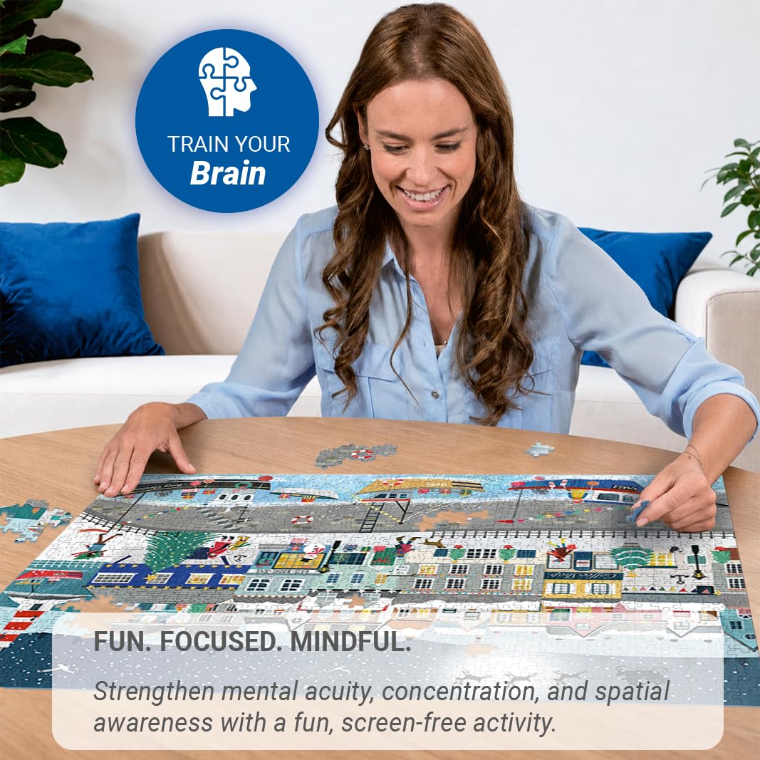 Ravensburger Coastal Christmas 1000 Piece Jigsaw Puzzle - Festive Harbour Scene | Adults & Children 12+ | 70 x 50cm 3