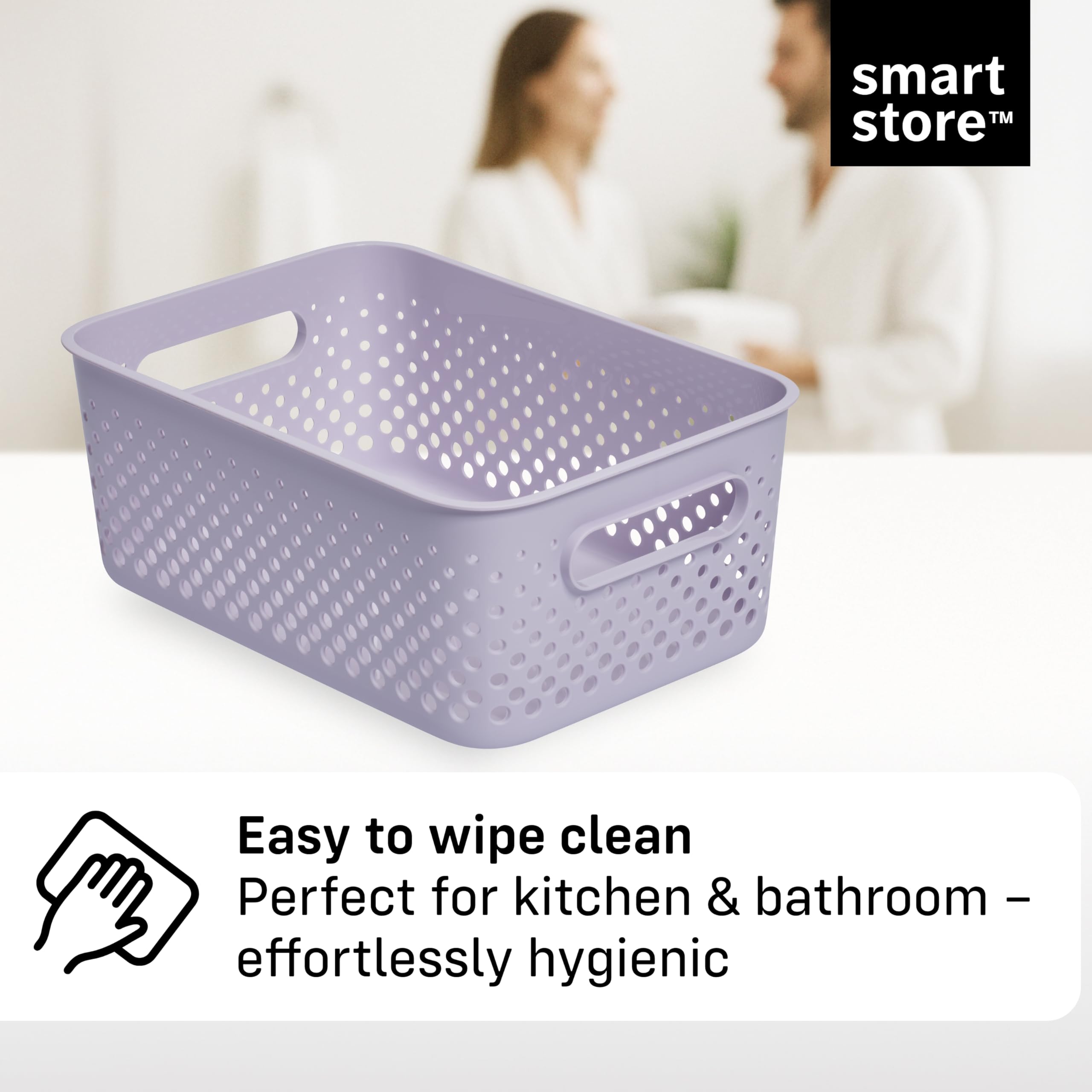 SmartStore Storage Basket with Handles - Lavender, 5.6L | 29.5x20.5x12cm 4