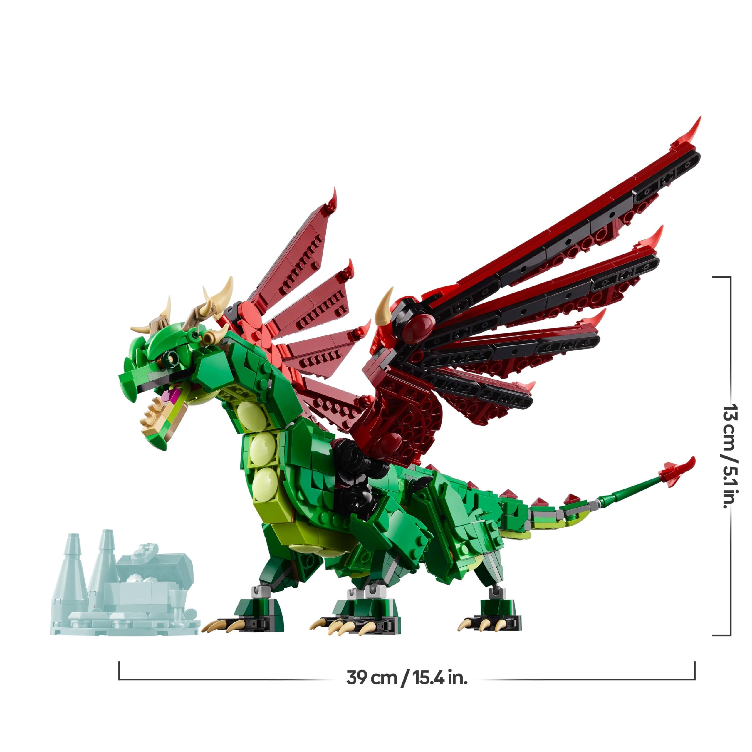 LEGO Creator 3in1 Medieval Dragon Toy (Model 31161) | Rebuilds to Sea Serpent or Phoenix | Ages 9+ 7