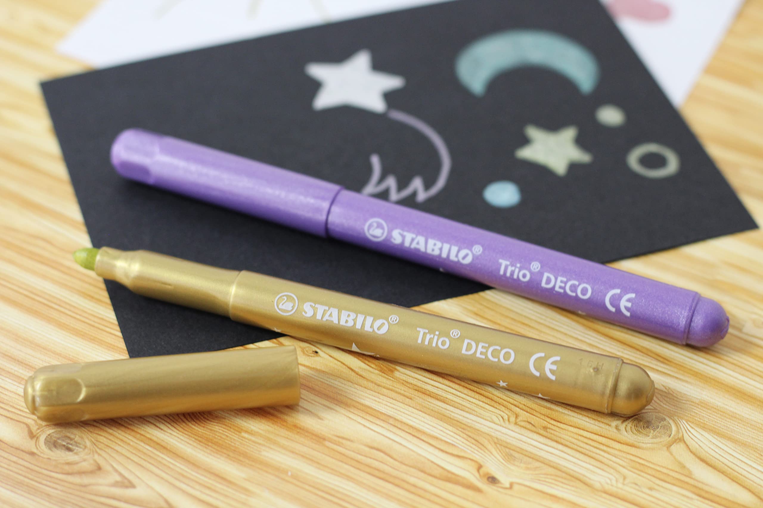 STABILO Trio Deco Metallic Felt-Tip Pens - 8 Assorted Colours | XL Tip (3mm) | Triangular Grip 5